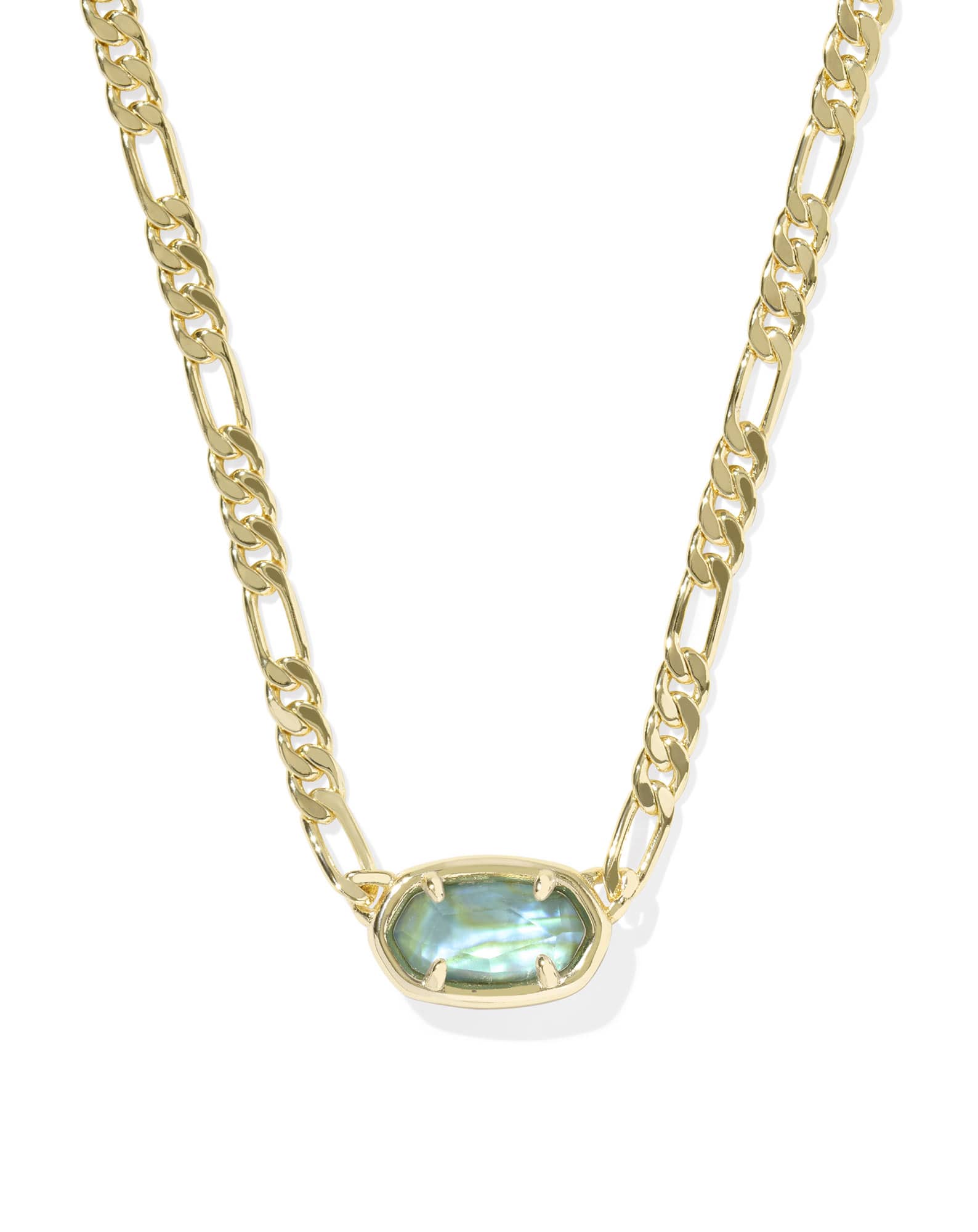 Elisa Gold Figaro Chain Short Pendant Necklace