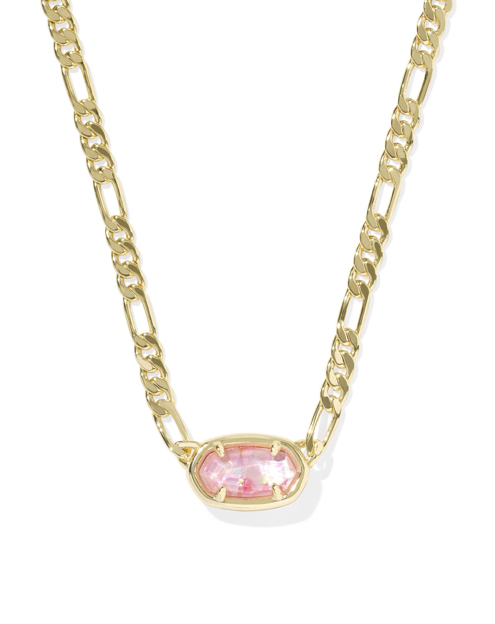 Elisa Gold Figaro Chain Short Pendant Necklace