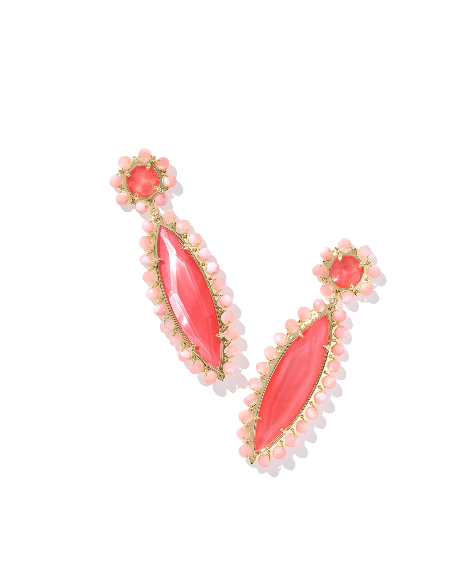 Genevieve Gold Beaded Statement Earrings