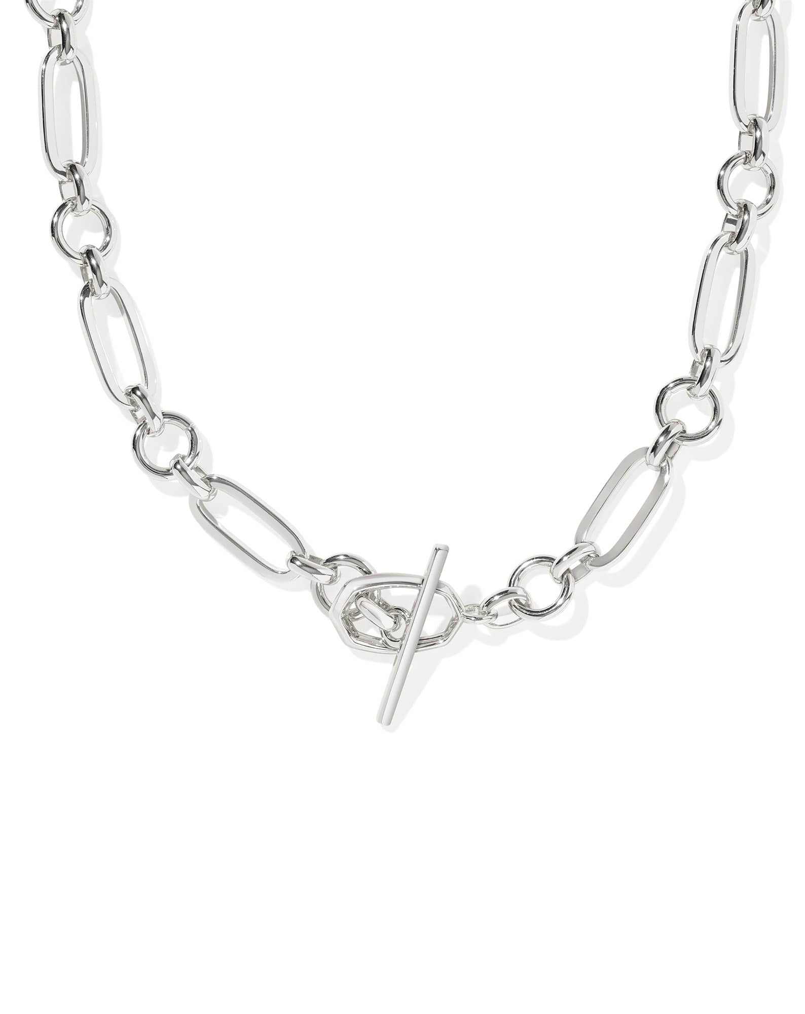 Sylvia Silver Metal Link and Chain Necklace