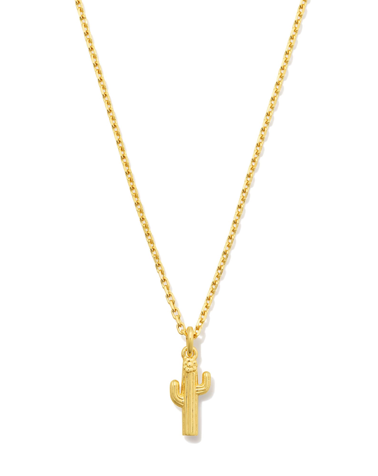 Mini Cactus Pendant Necklace in 18k Gold Vermeil
