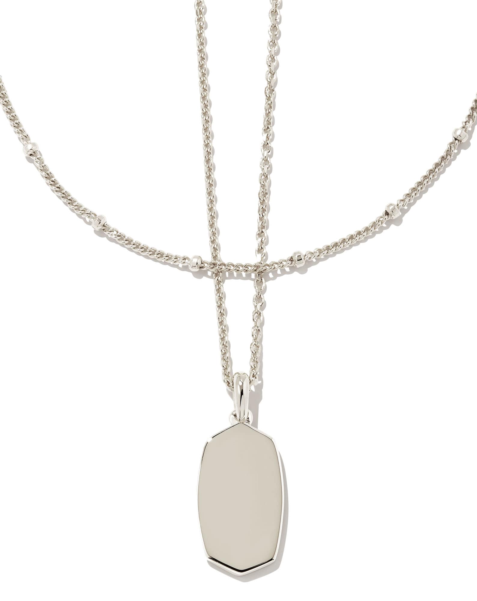 Elisa Charm Multi Strand Necklace in Sterling Silver