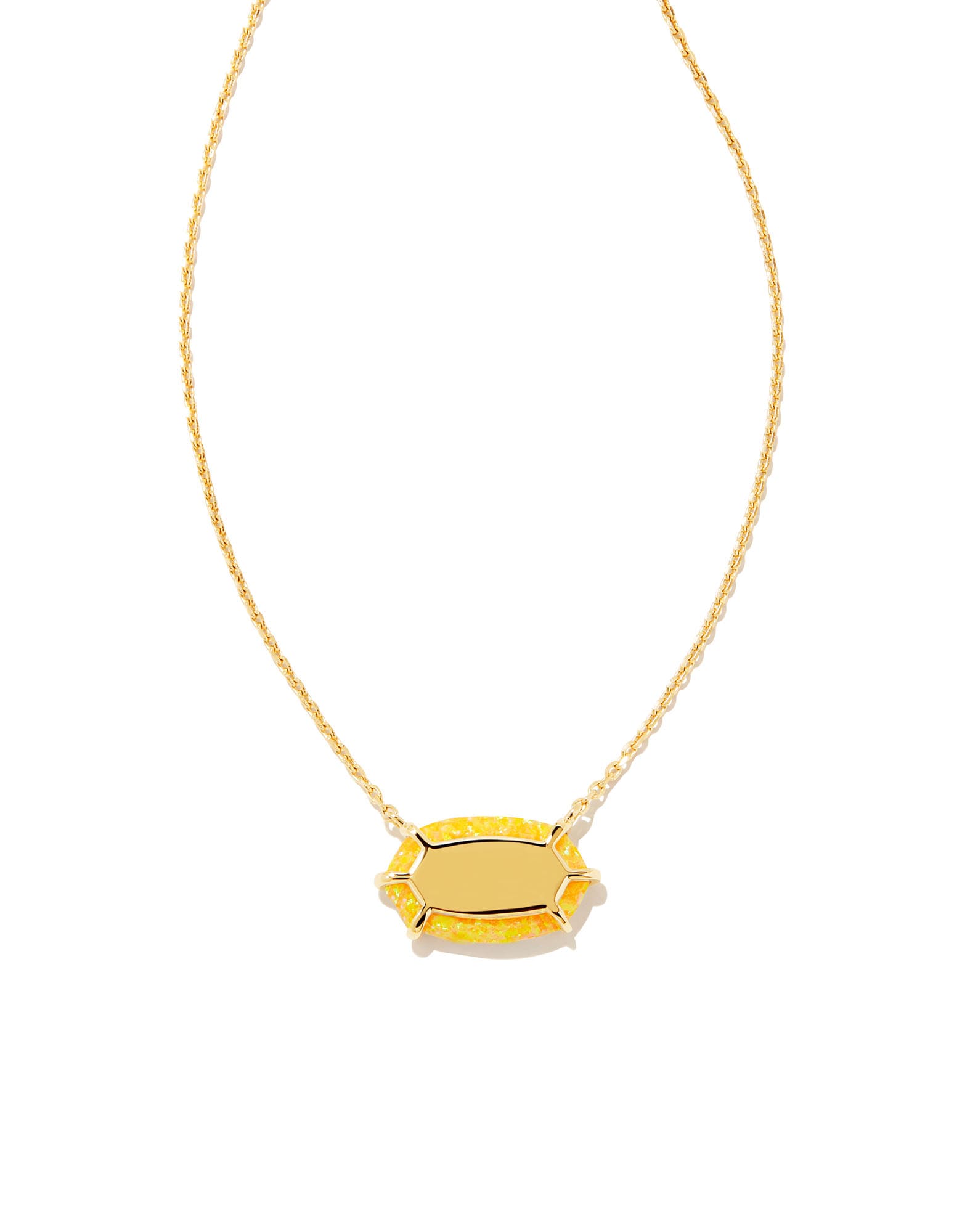 Framed Elisa Opal 18k Gold Vermeil Pendant Necklace in Citrus Kyocera Opal