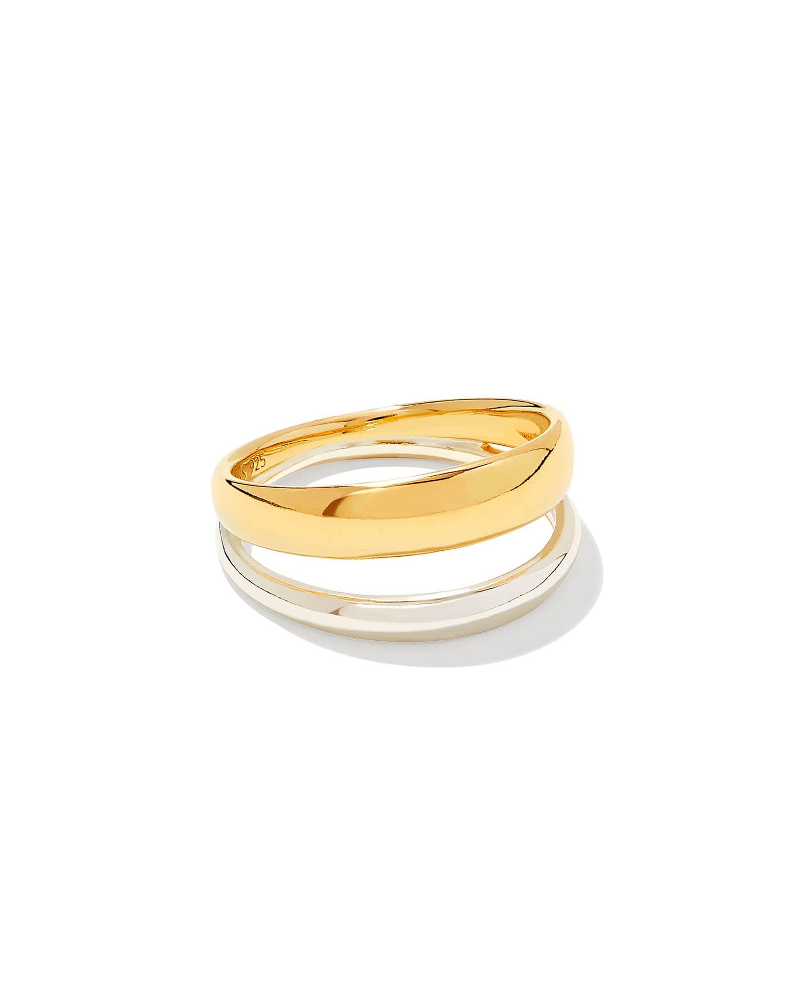 Meg Double Band Ring in Mixed Metal