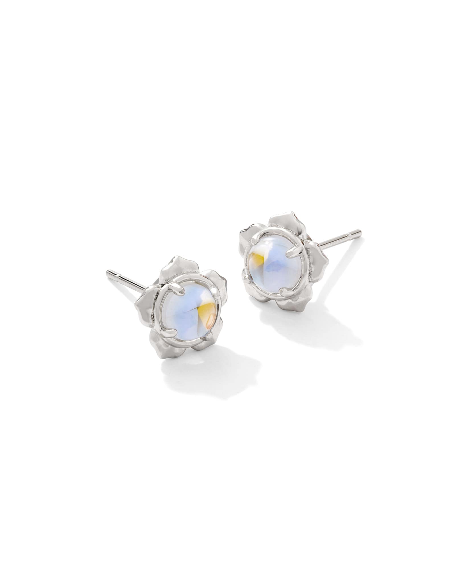 Susie Silver Stud Earrings in Dichroic Glass