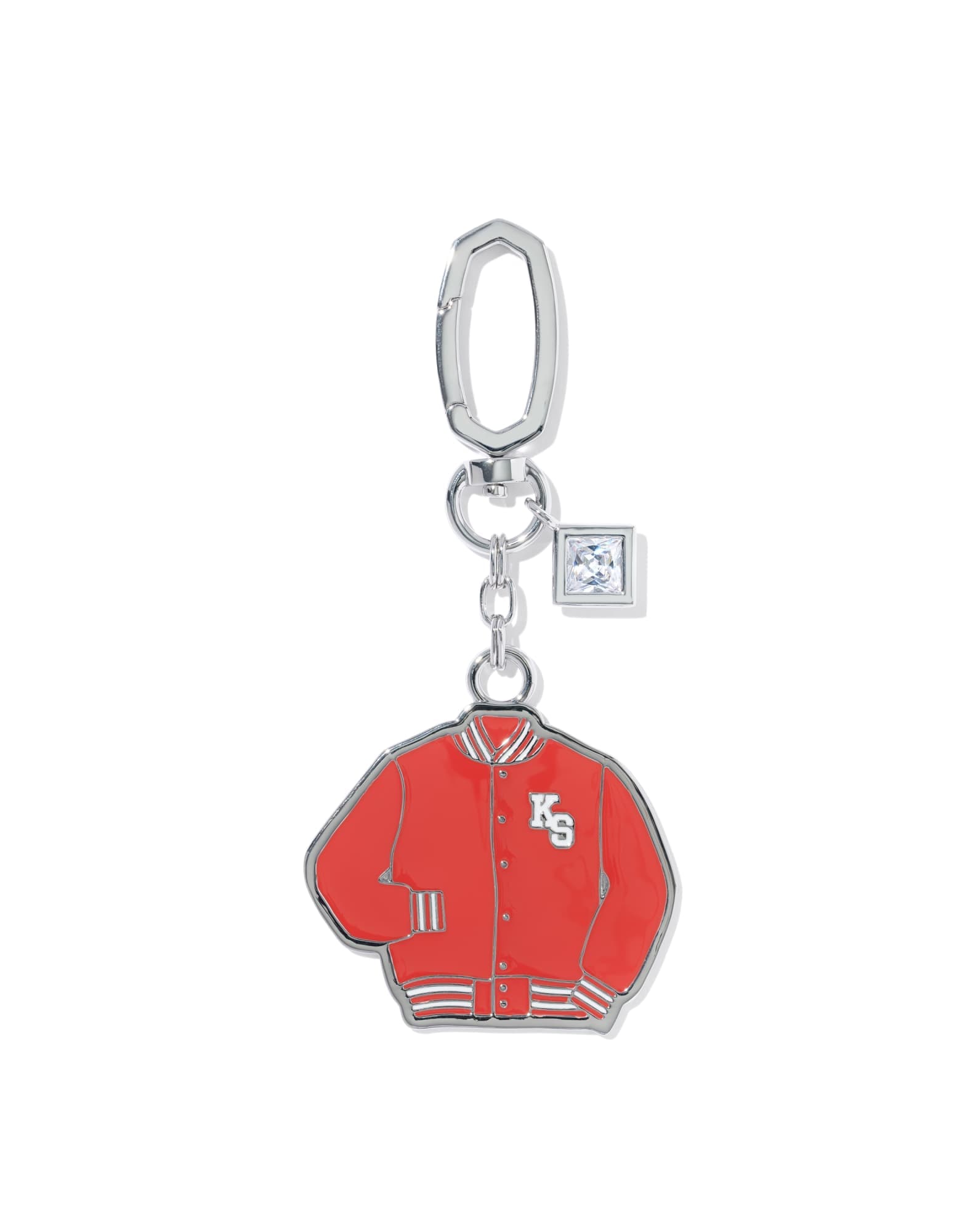 Varsity Jacket Enamel Silver Bag Charm