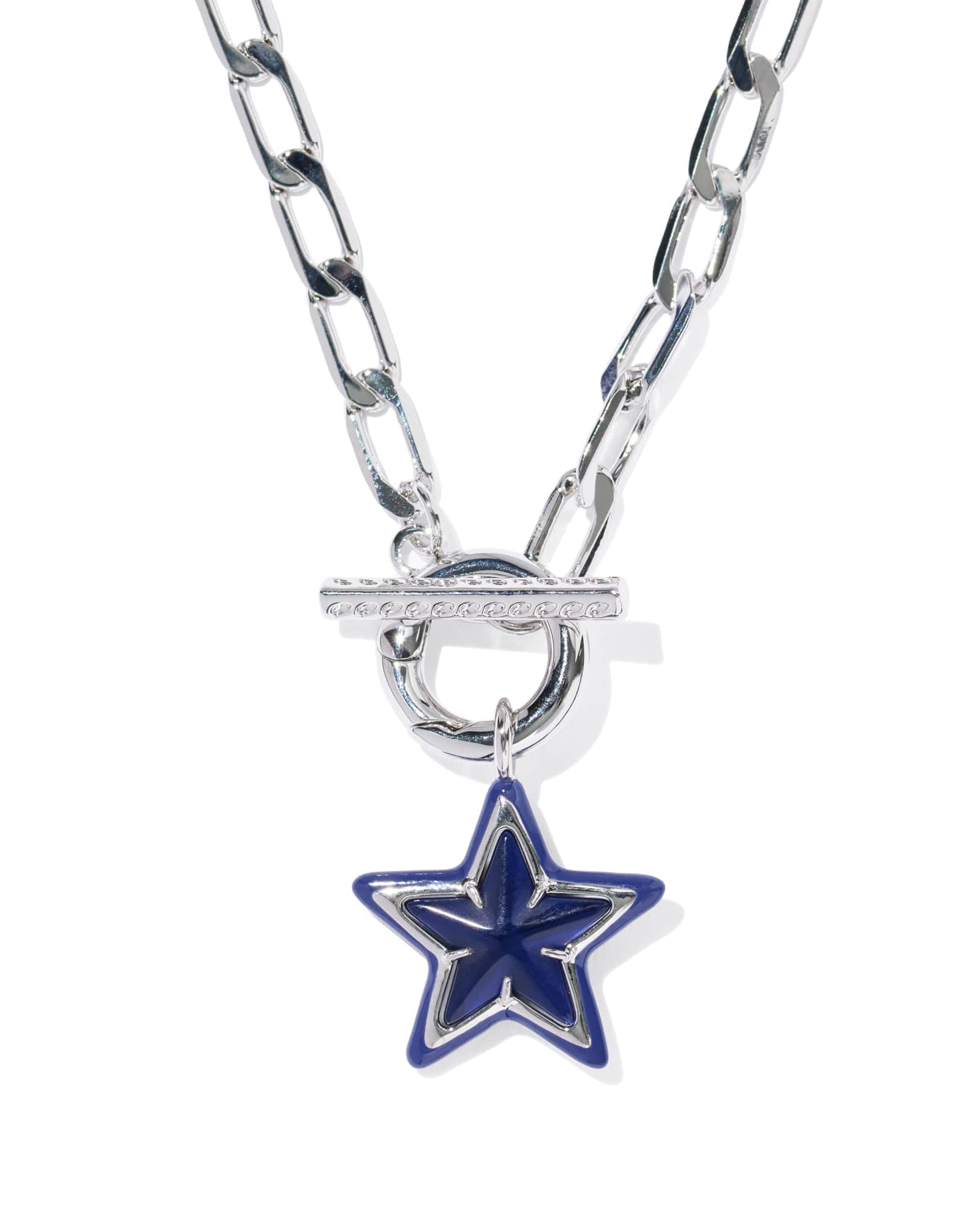 Cassidy Silver Enamel Link and Chain Necklace