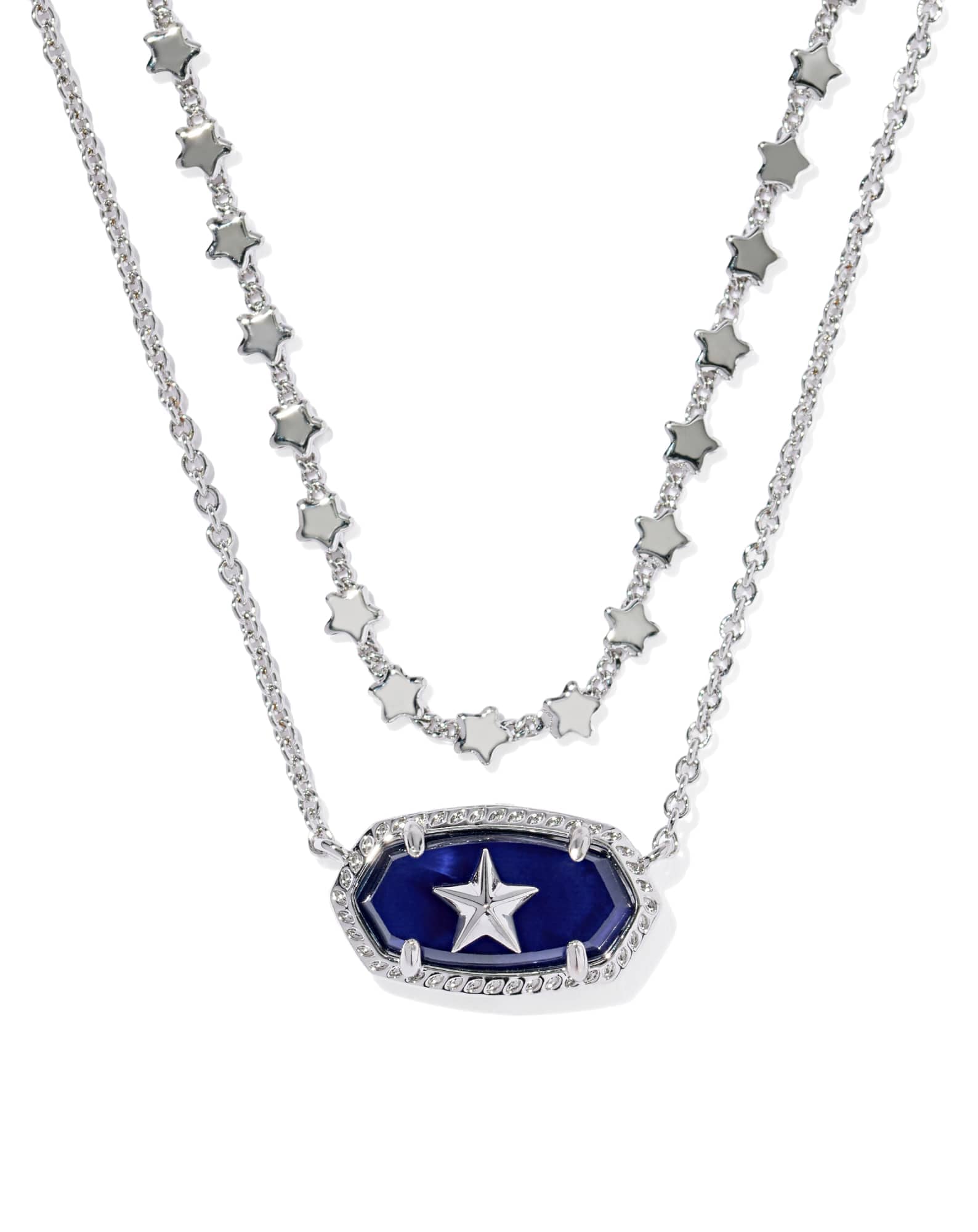 Elisa Silver Dallas Multi Strand Necklace