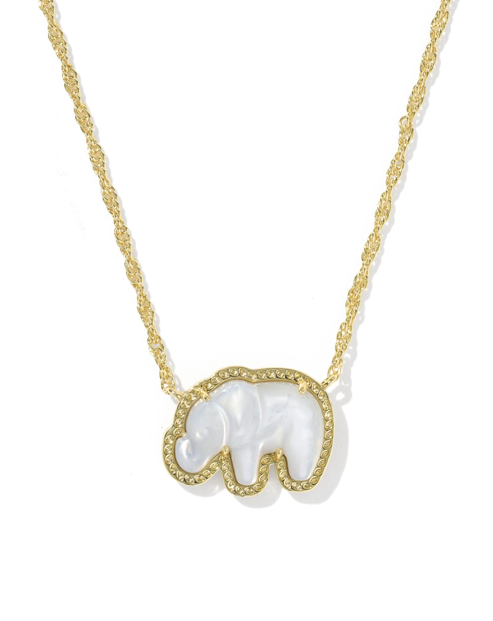 Elephant Gold Short Pendant Necklace