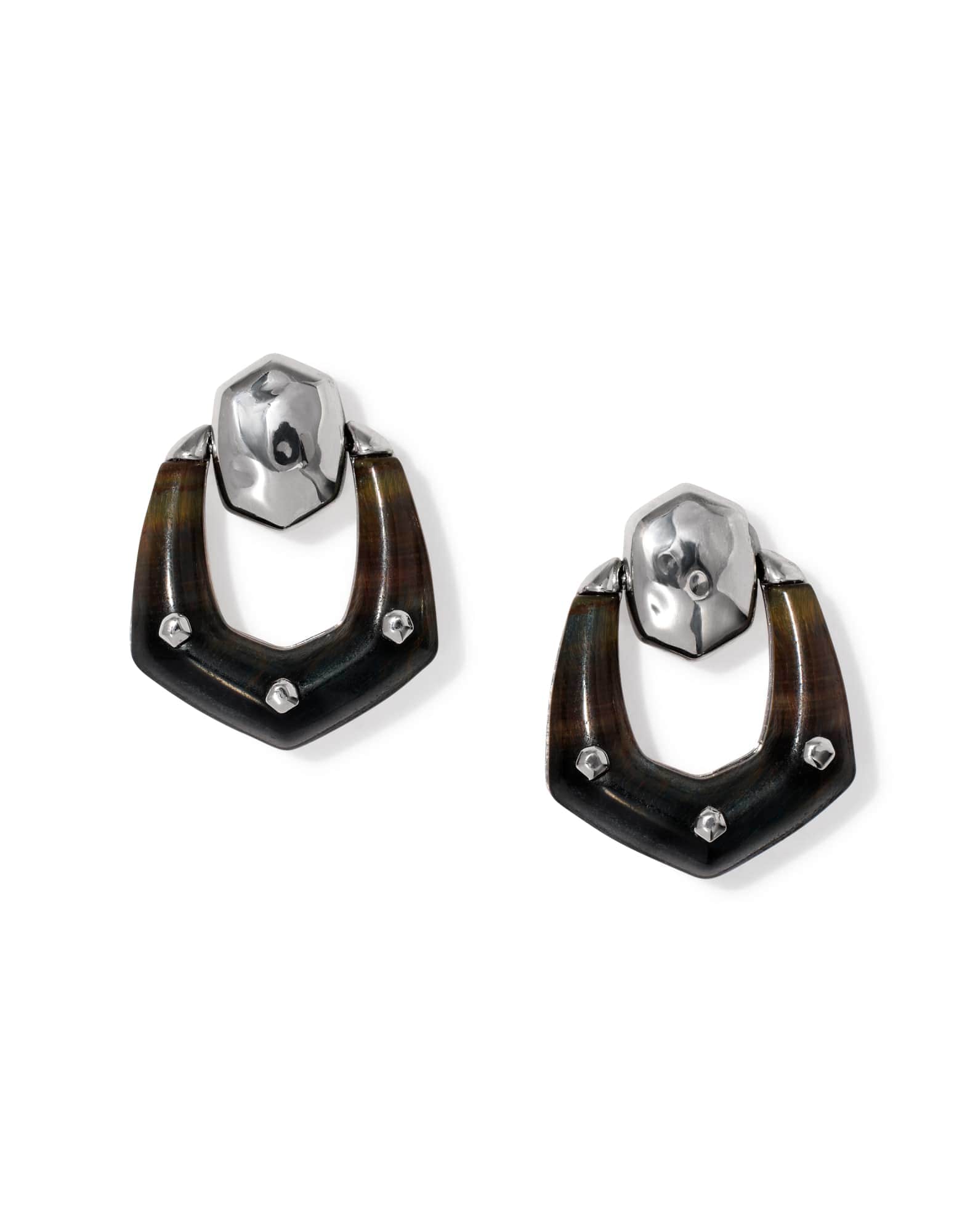 Embry Silver Open Frame Earrings