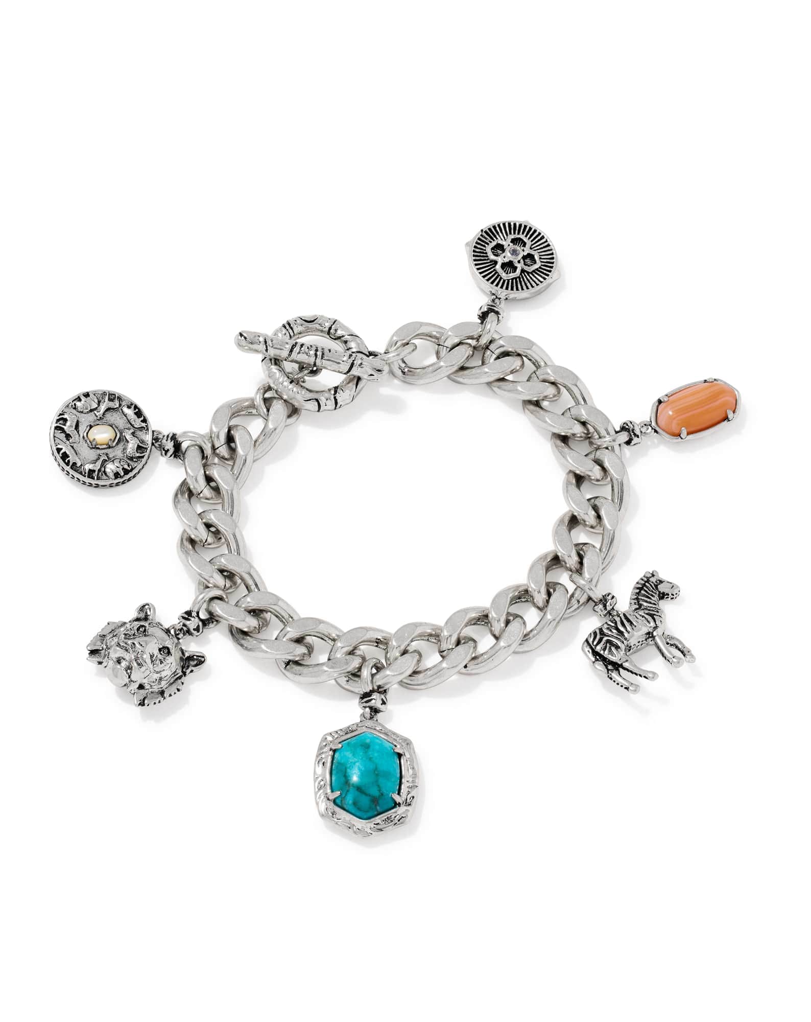Raina Vintage Silver Charm Bracelet