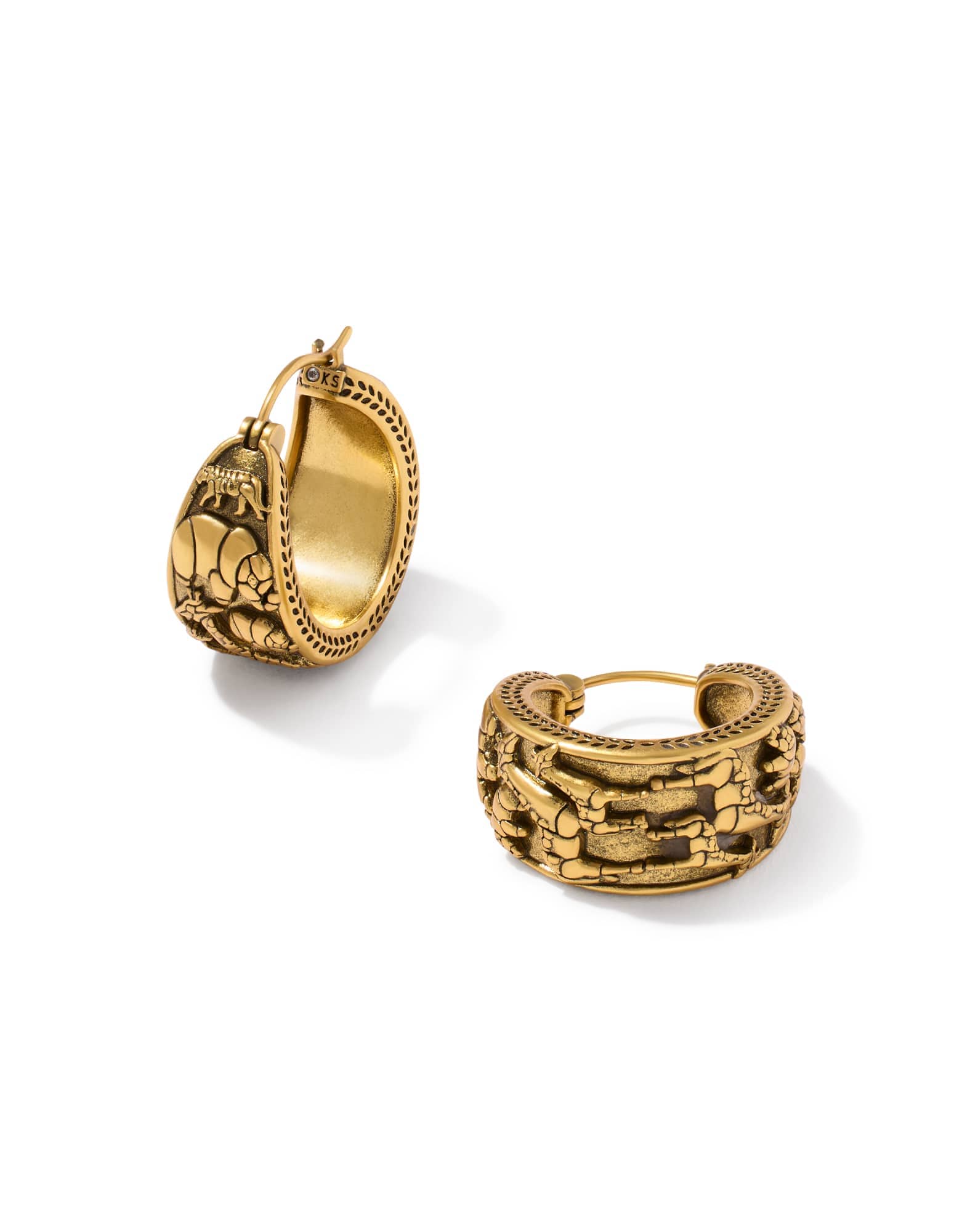 Raina Vintage Gold Hoop Earrings