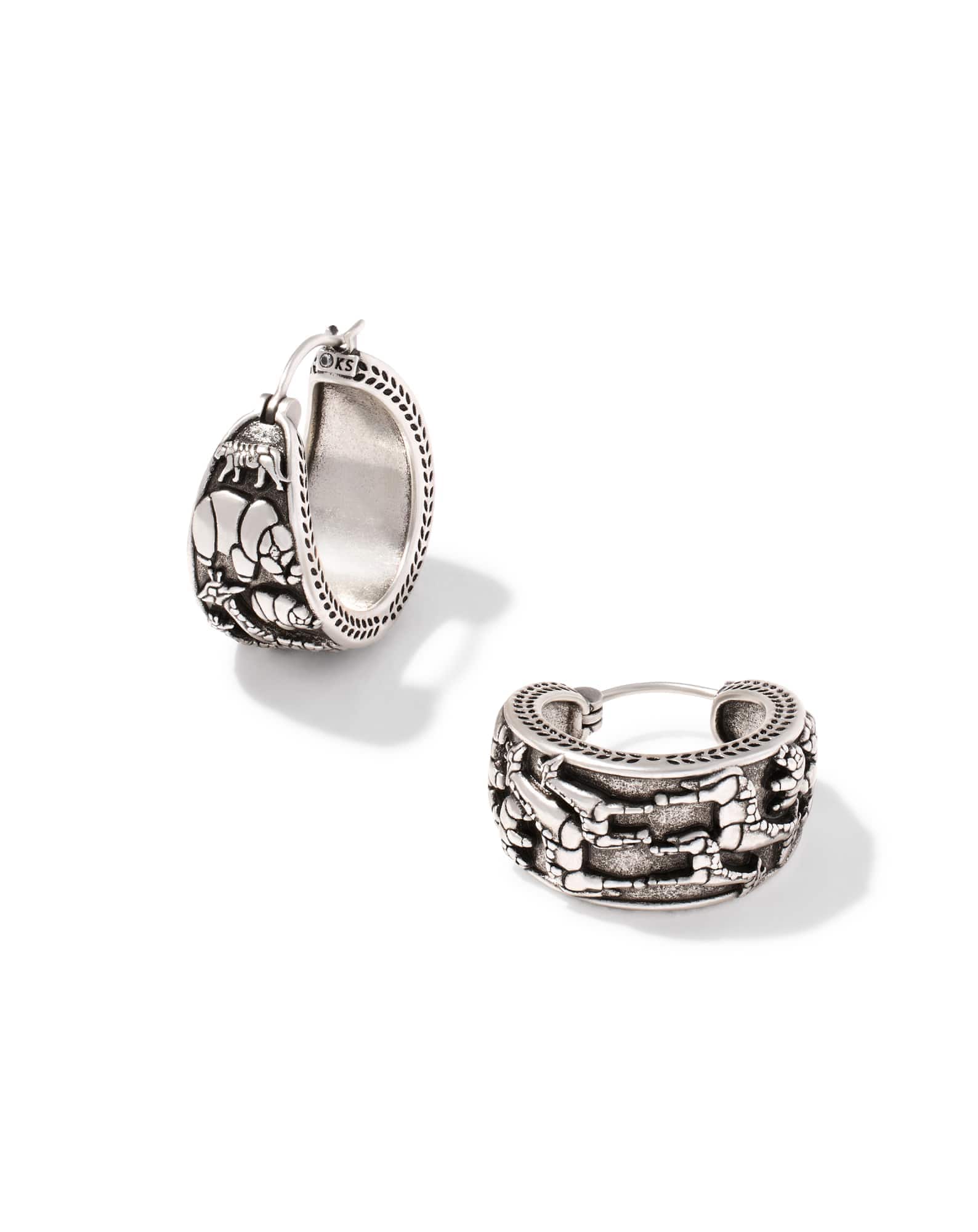 Raina Vintage Silver Hoop Earrings