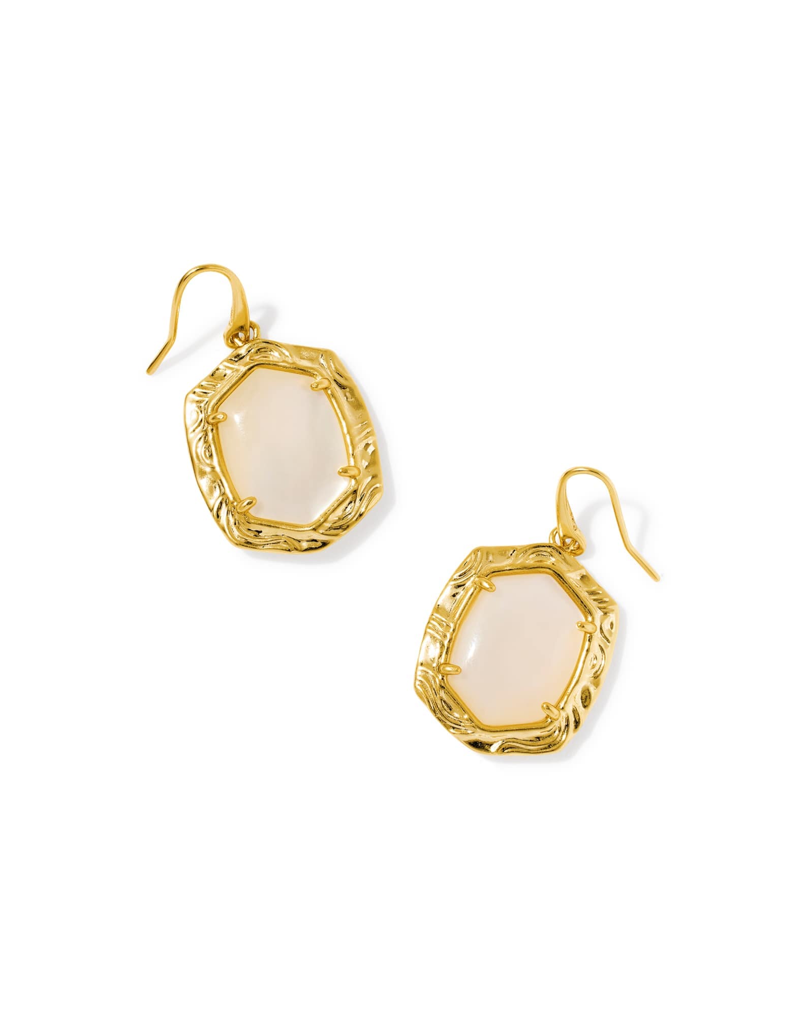 Tiger Striped Daphne Gold Drop Earrings