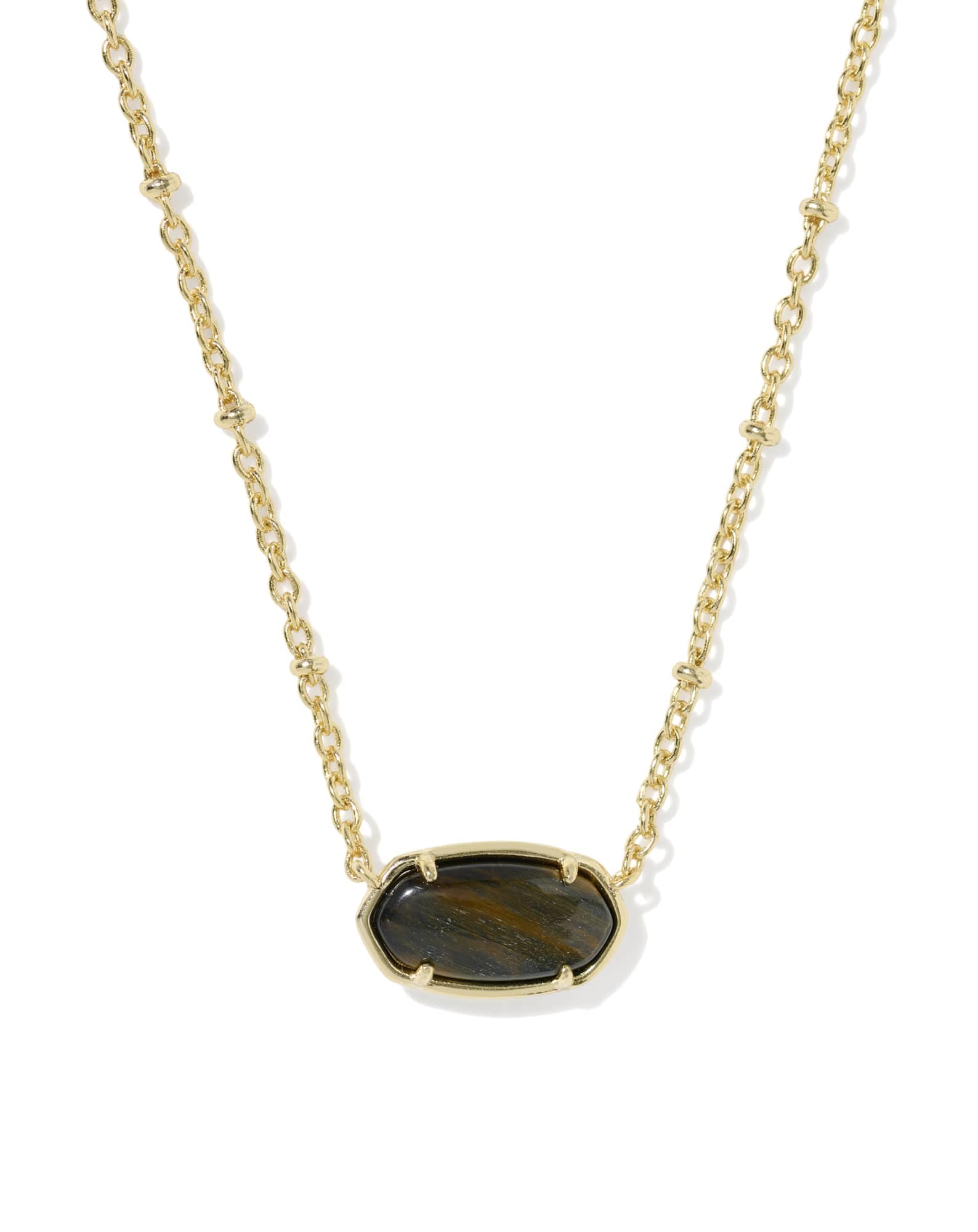 Tiger Striped Elisa Gold Short Pendant Necklace