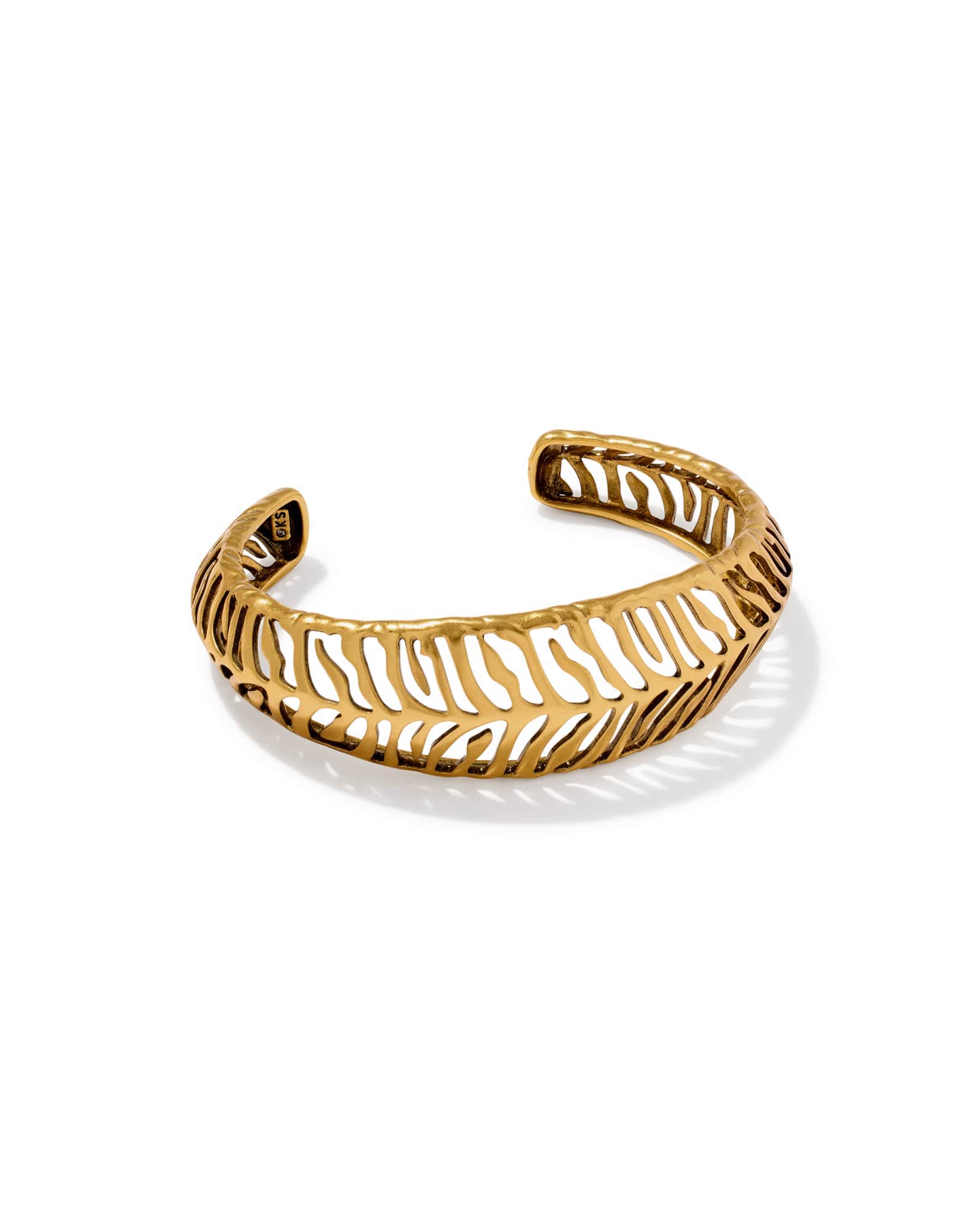 Tiger Striped Mikki Vintage Gold Cuff Bracelet