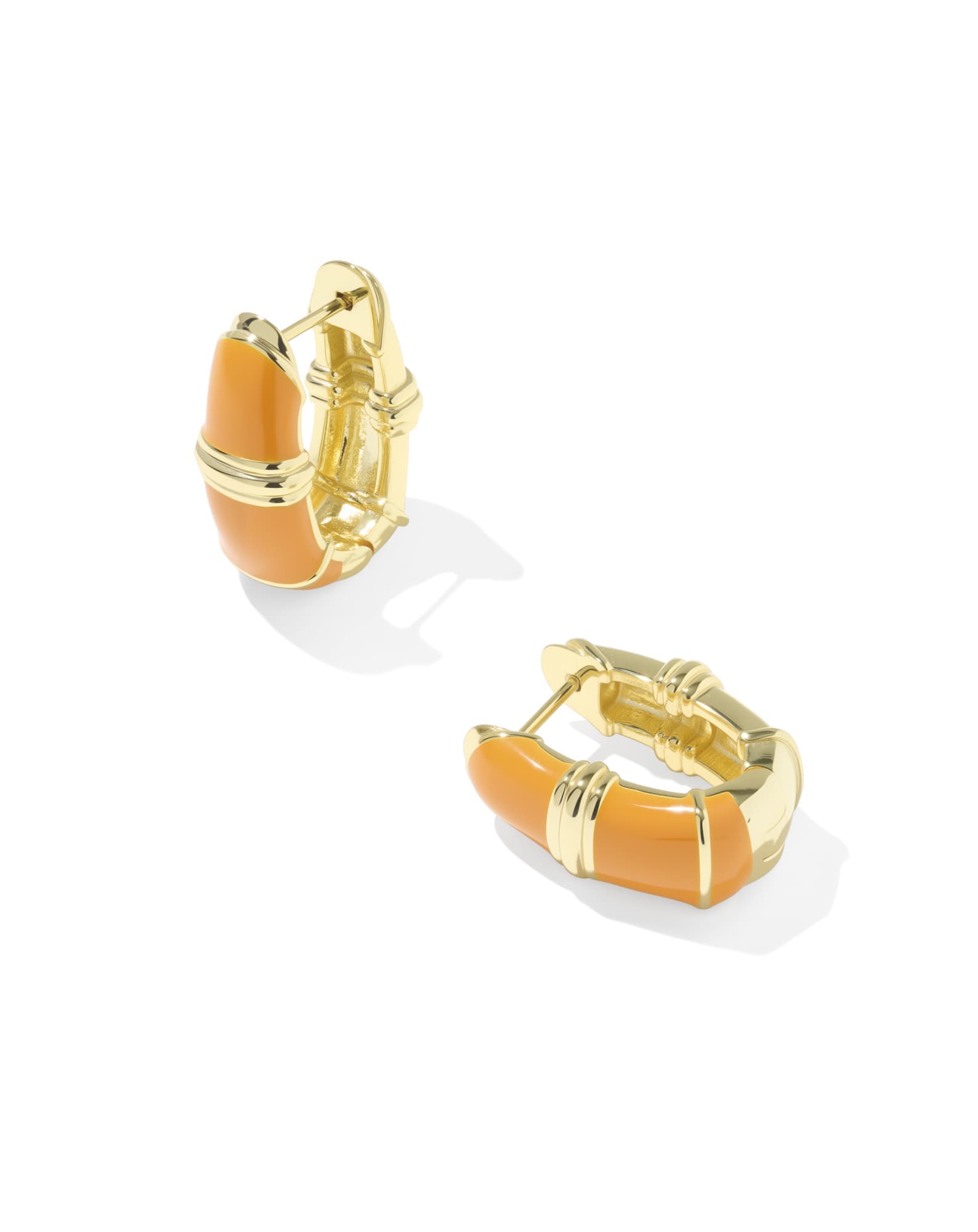 Courtney Gold Enamel Huggie Earrings