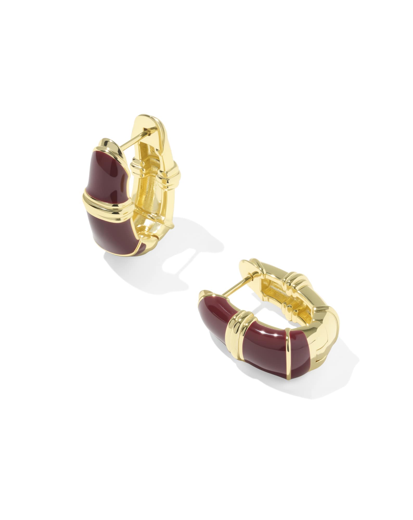 Courtney Gold Enamel Huggie Earrings