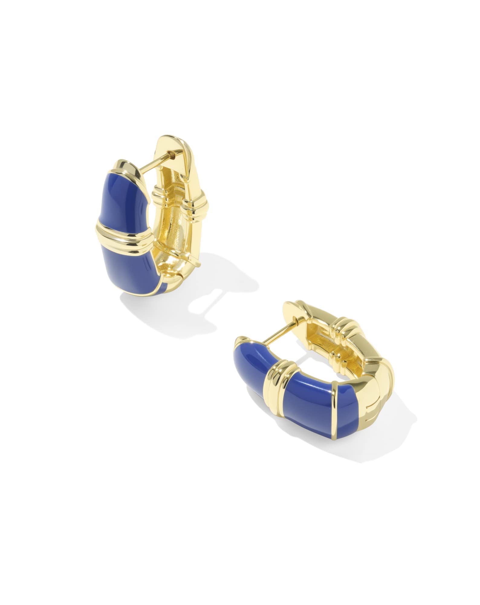 Courtney Gold Enamel Huggie Earrings