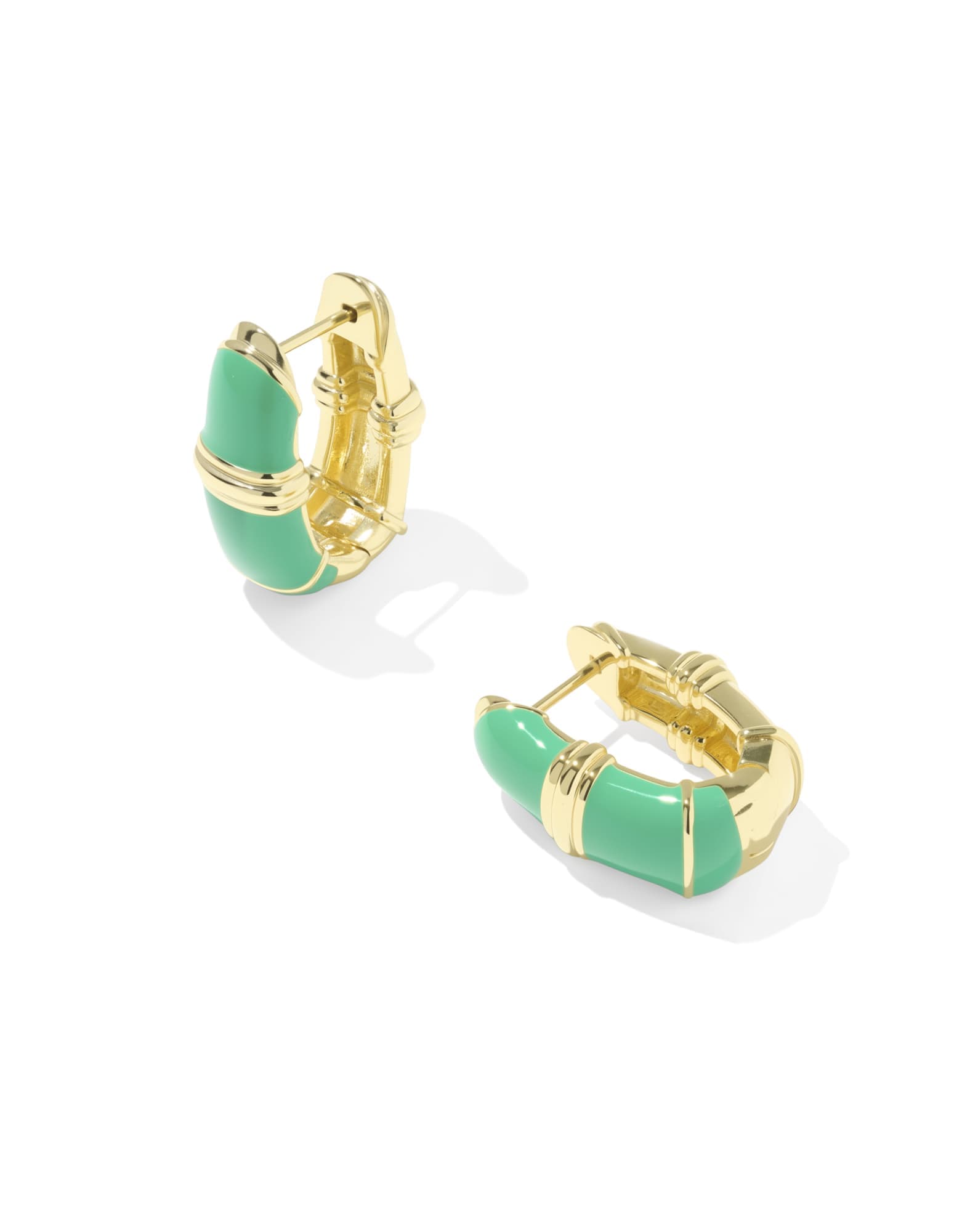 Courtney Gold Enamel Huggie Earrings