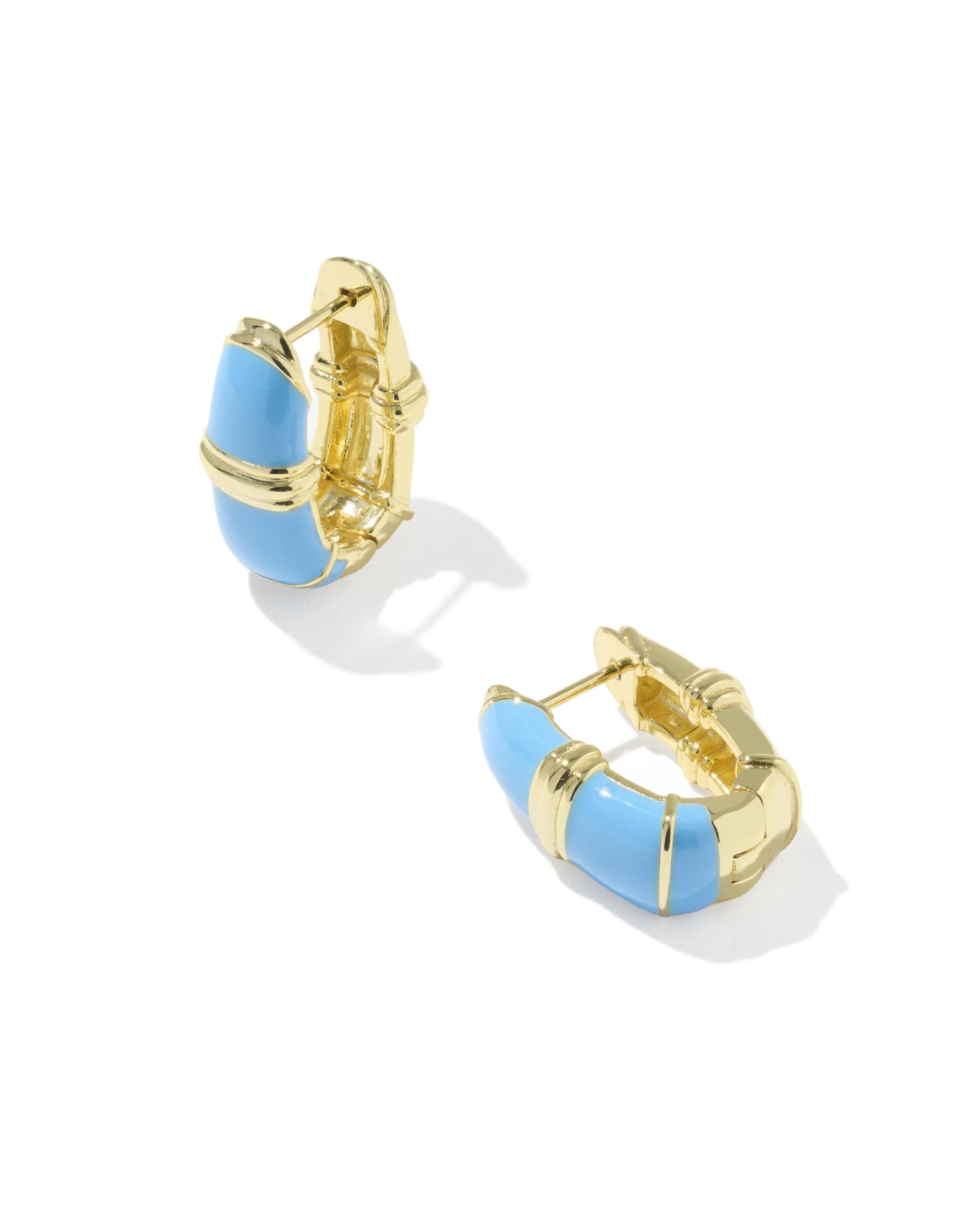 Courtney Gold Enamel Huggie Earrings