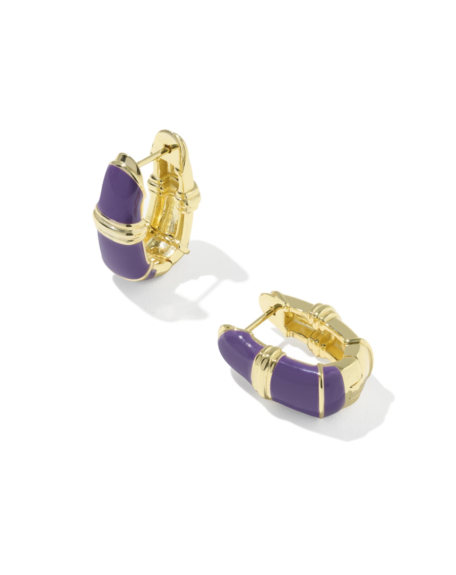 Courtney Gold Enamel Huggie Earrings