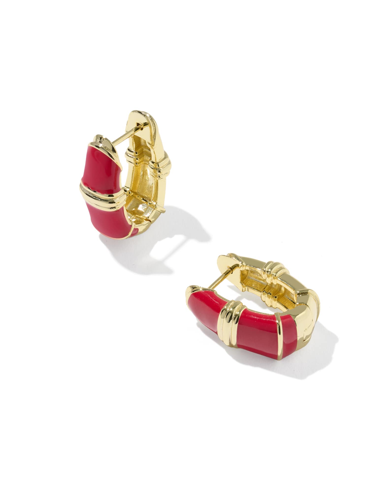 Courtney Gold Enamel Huggie Earrings