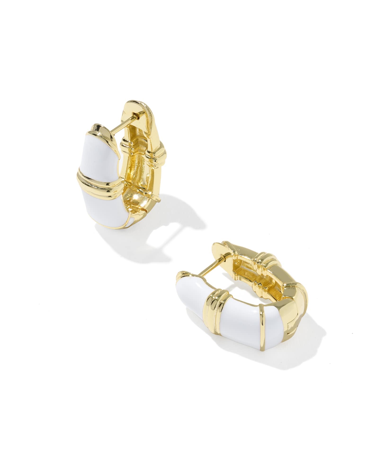 Courtney Gold Enamel Huggie Earrings