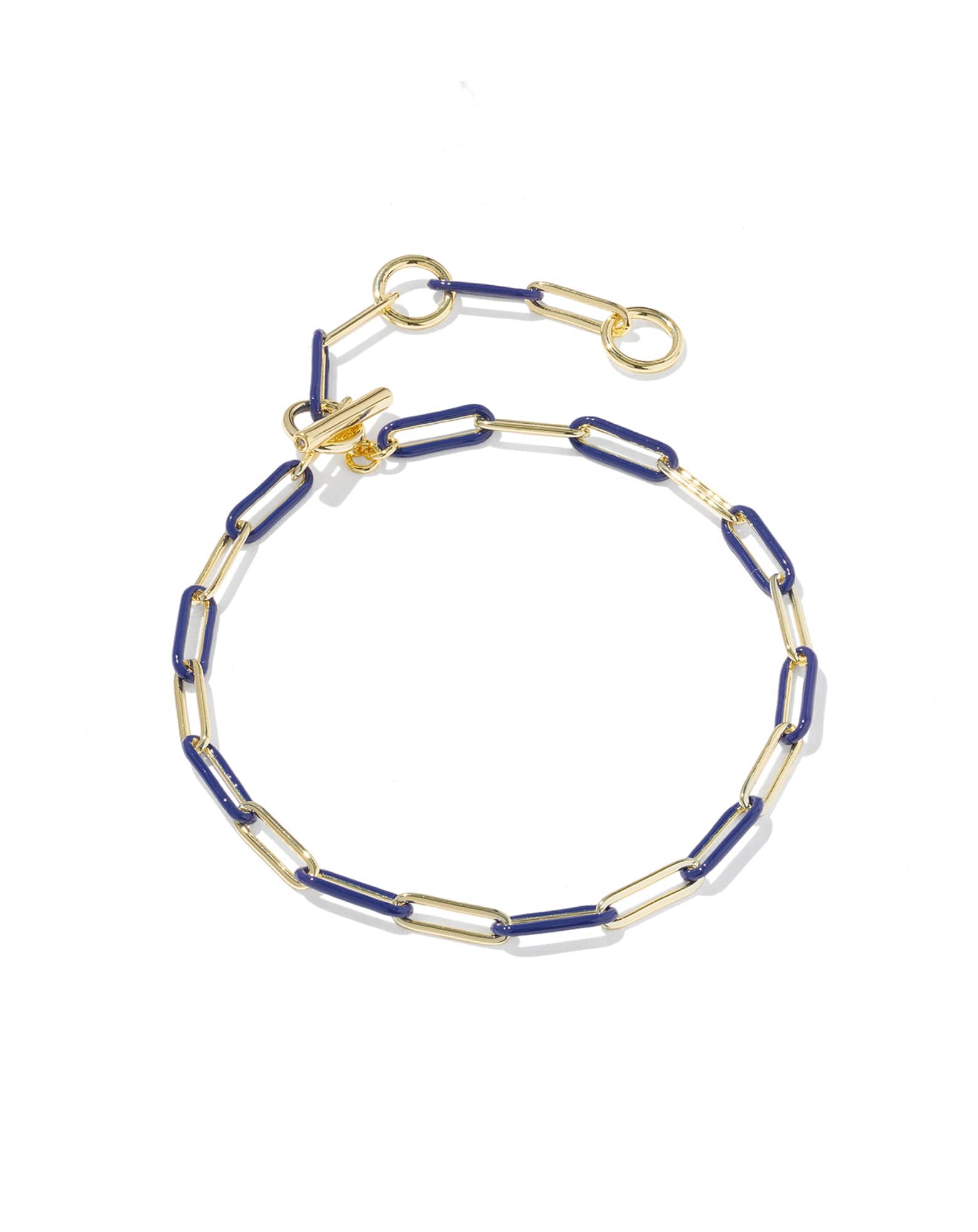 Courtney Gold Enamel Link and Chain Bracelet