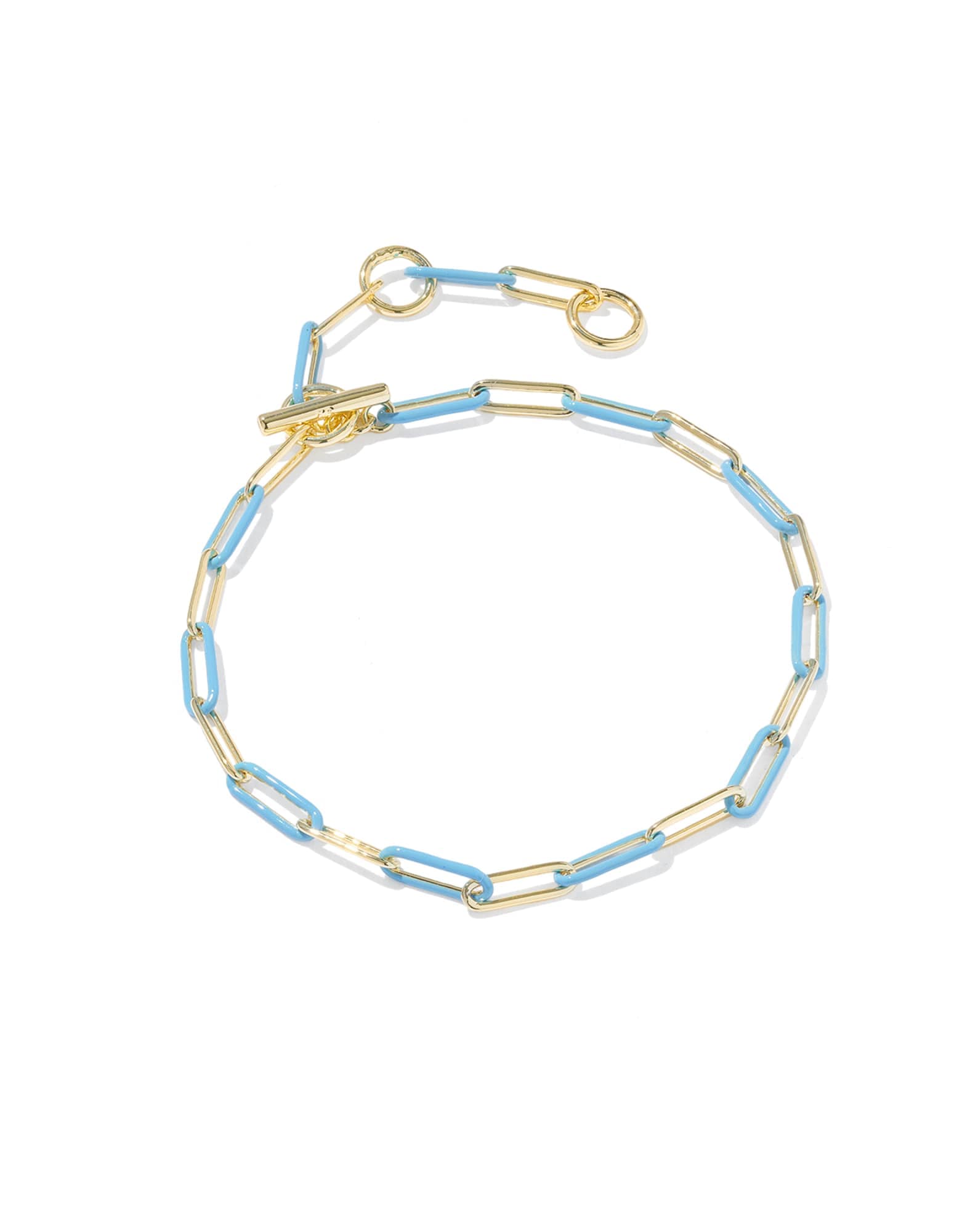 Courtney Gold Enamel Link and Chain Bracelet
