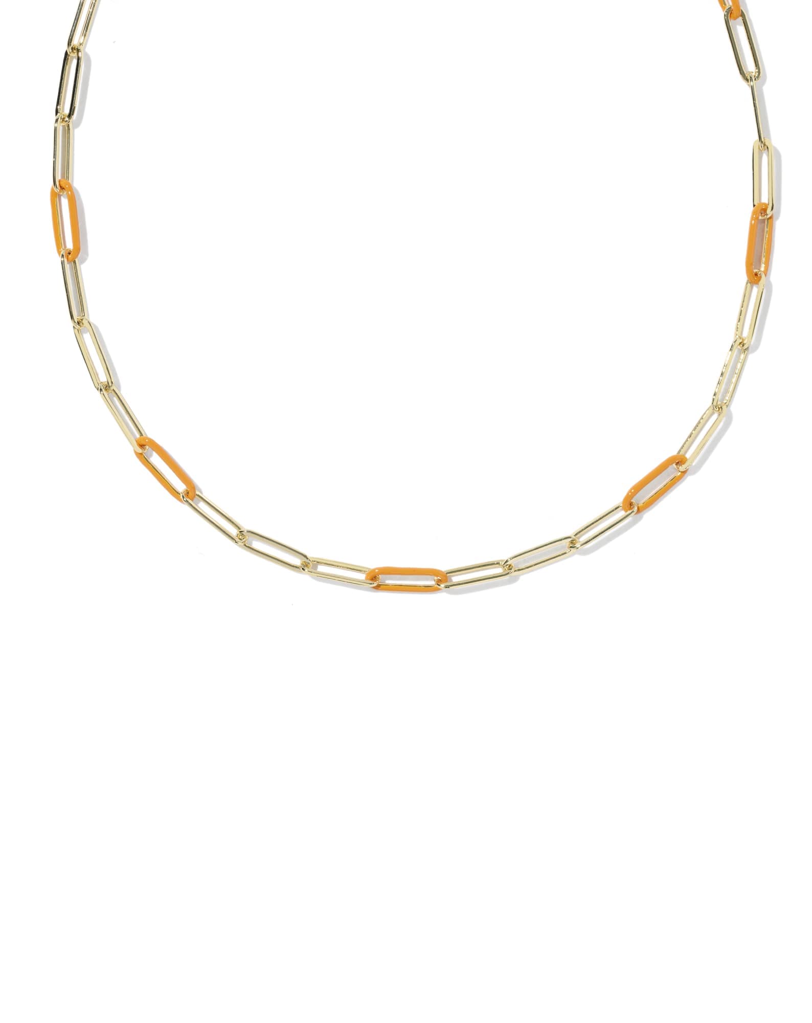 Courtney Gold Enamel Link and Chain Necklace