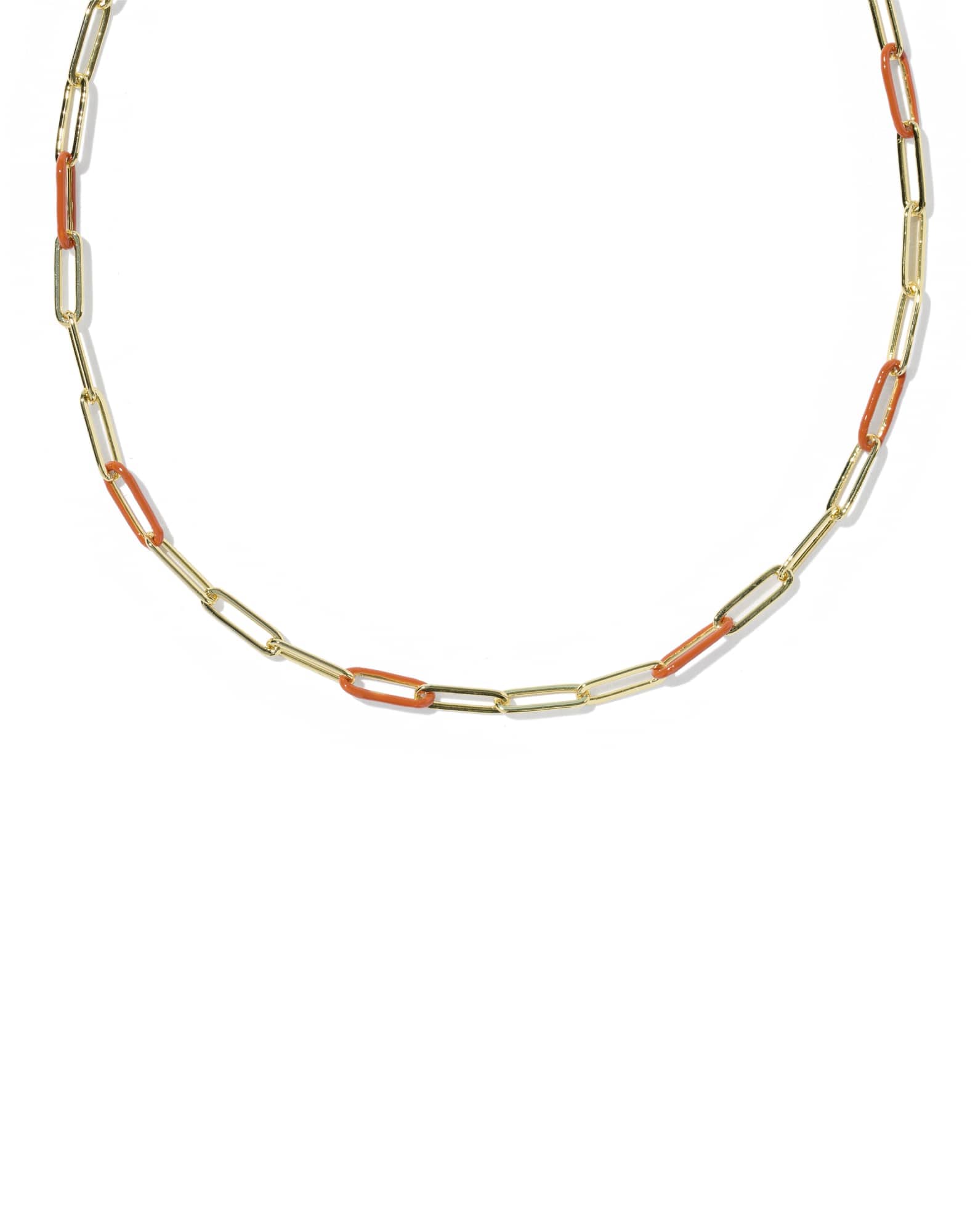 Courtney Gold Enamel Link and Chain Necklace