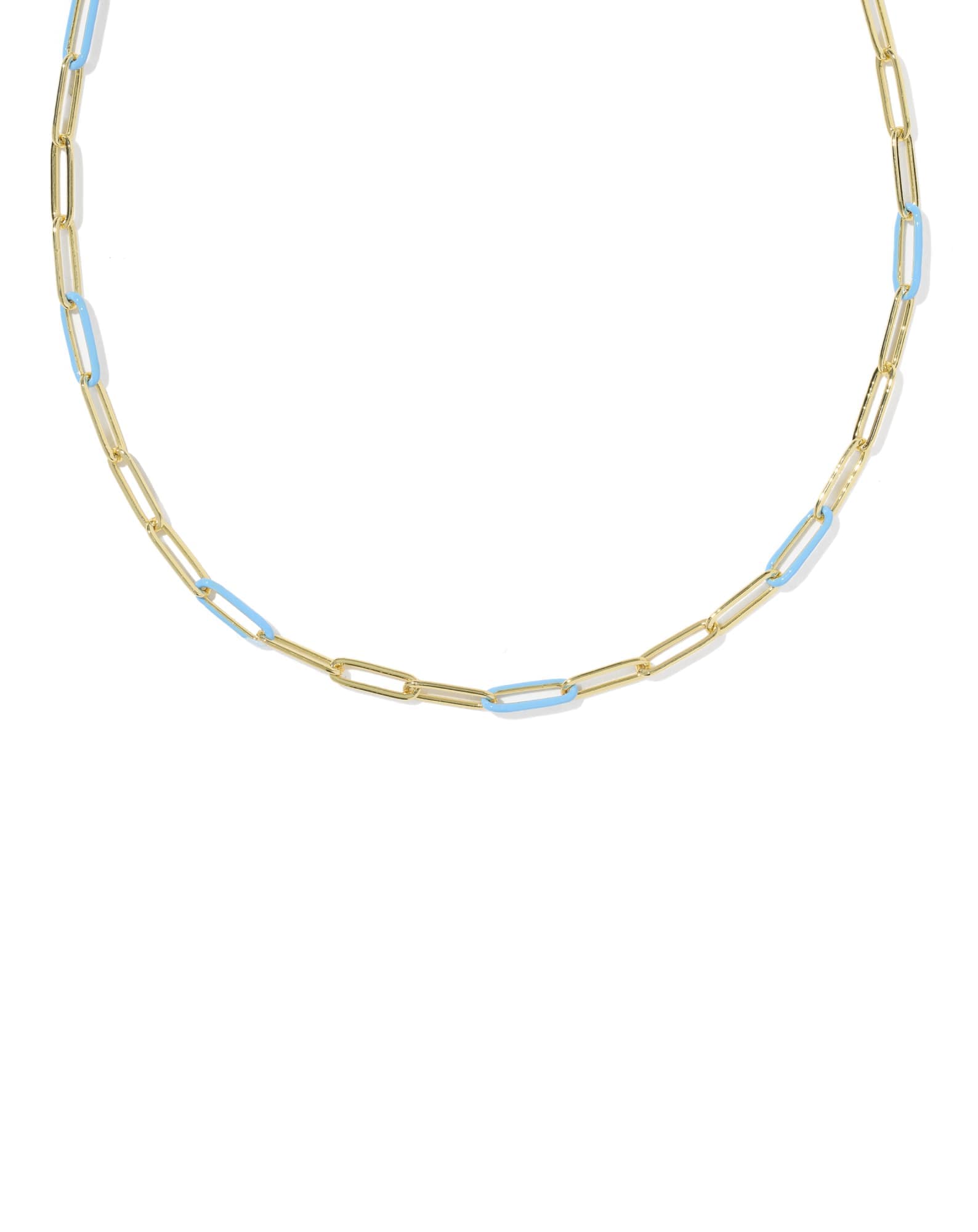 Courtney Gold Enamel Link and Chain Necklace