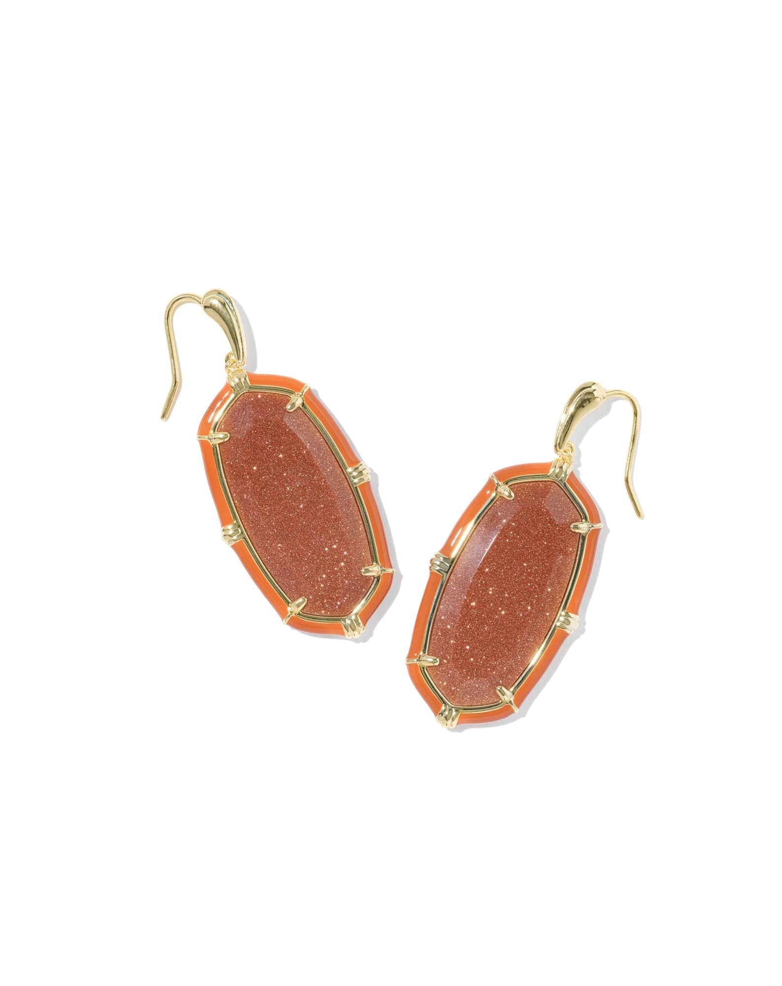 Elle Gold Enamel Drop Earrings