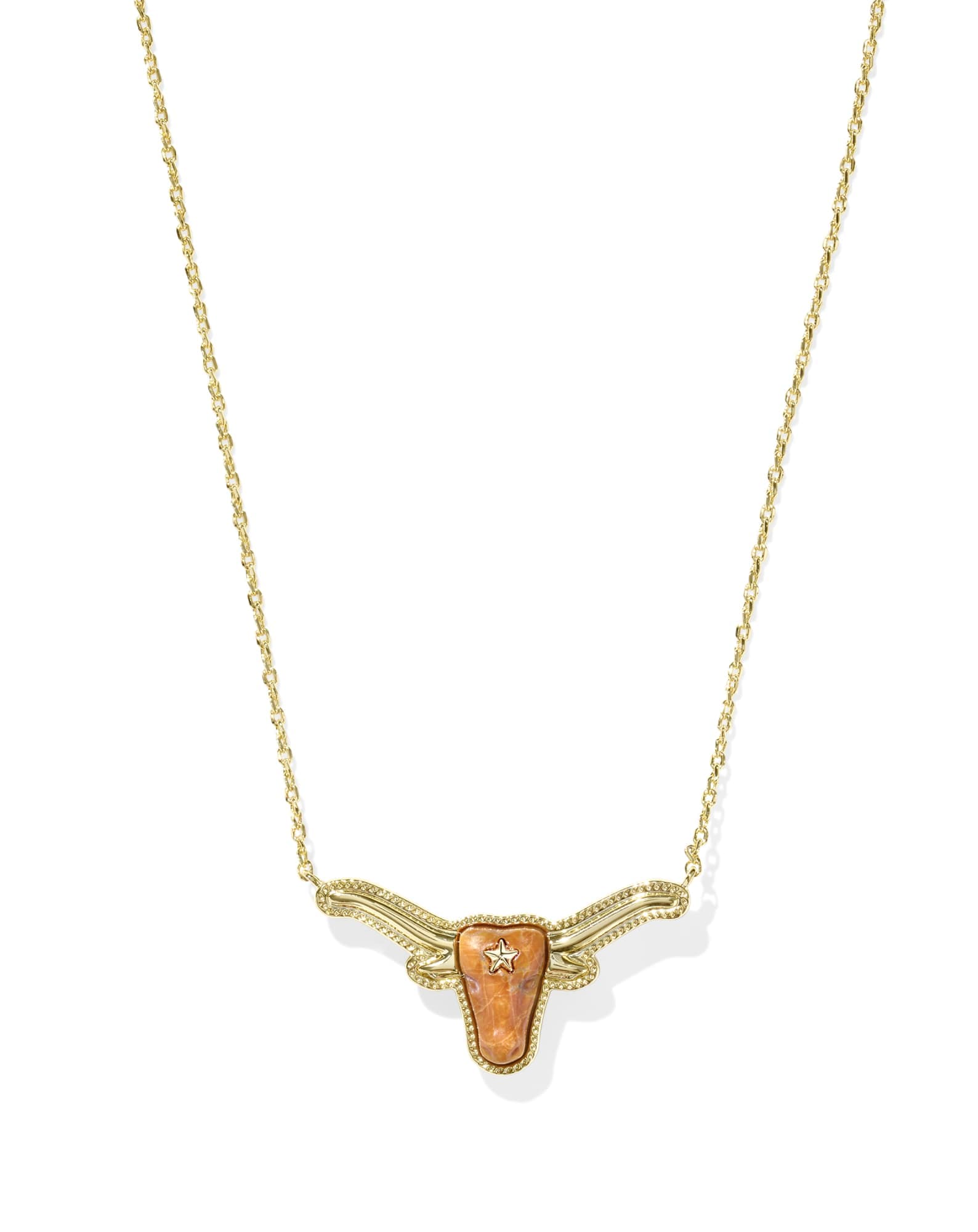 Longhorn Gold Short Pendant Necklace