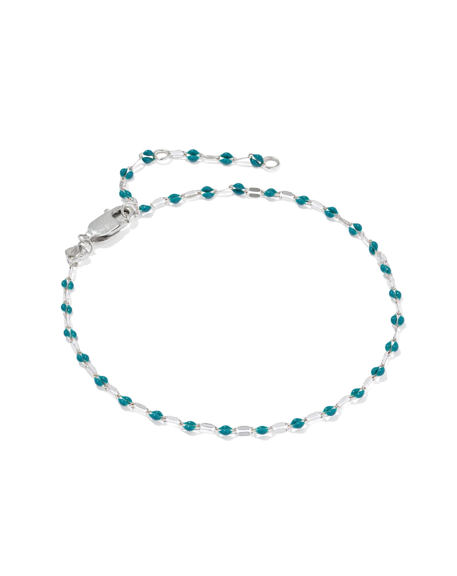 Enamel Mirror Sterling Silver Chain Bracelet