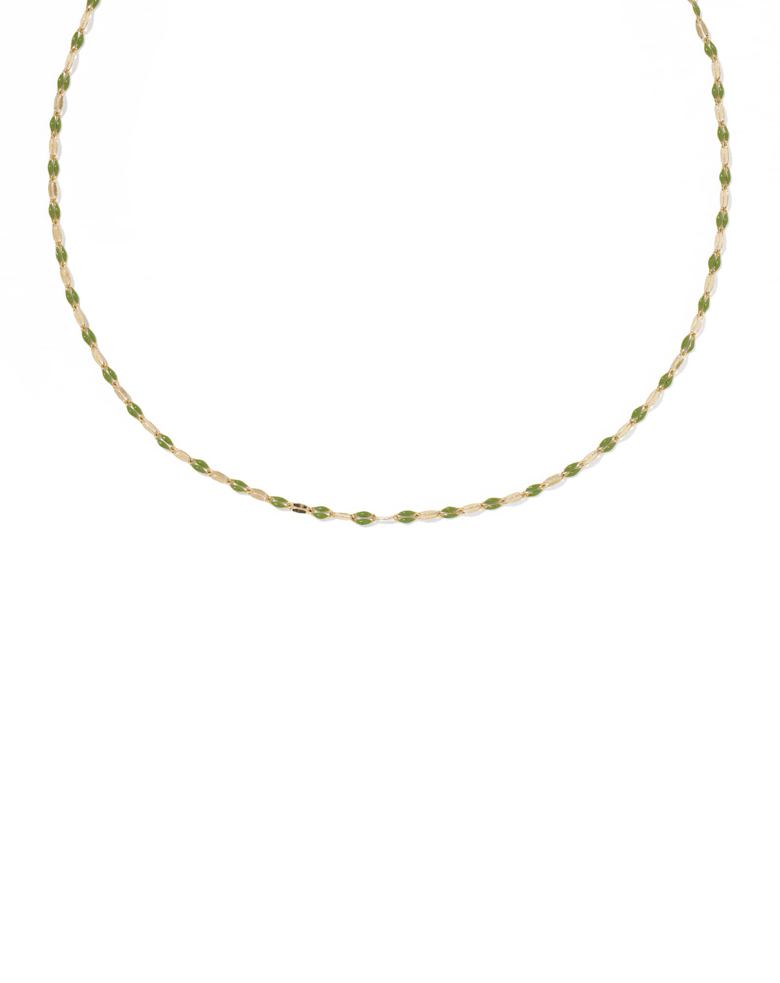 Enamel Mirror 18k Gold Vermeil Chain Necklace