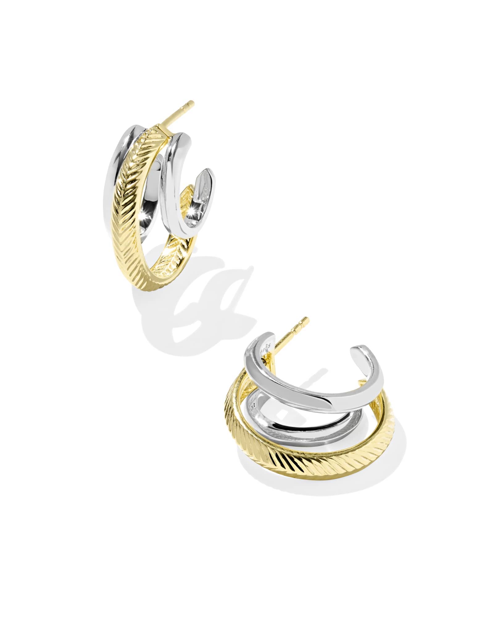 Miranda Convertible Mixed Metal Hoop Earrings