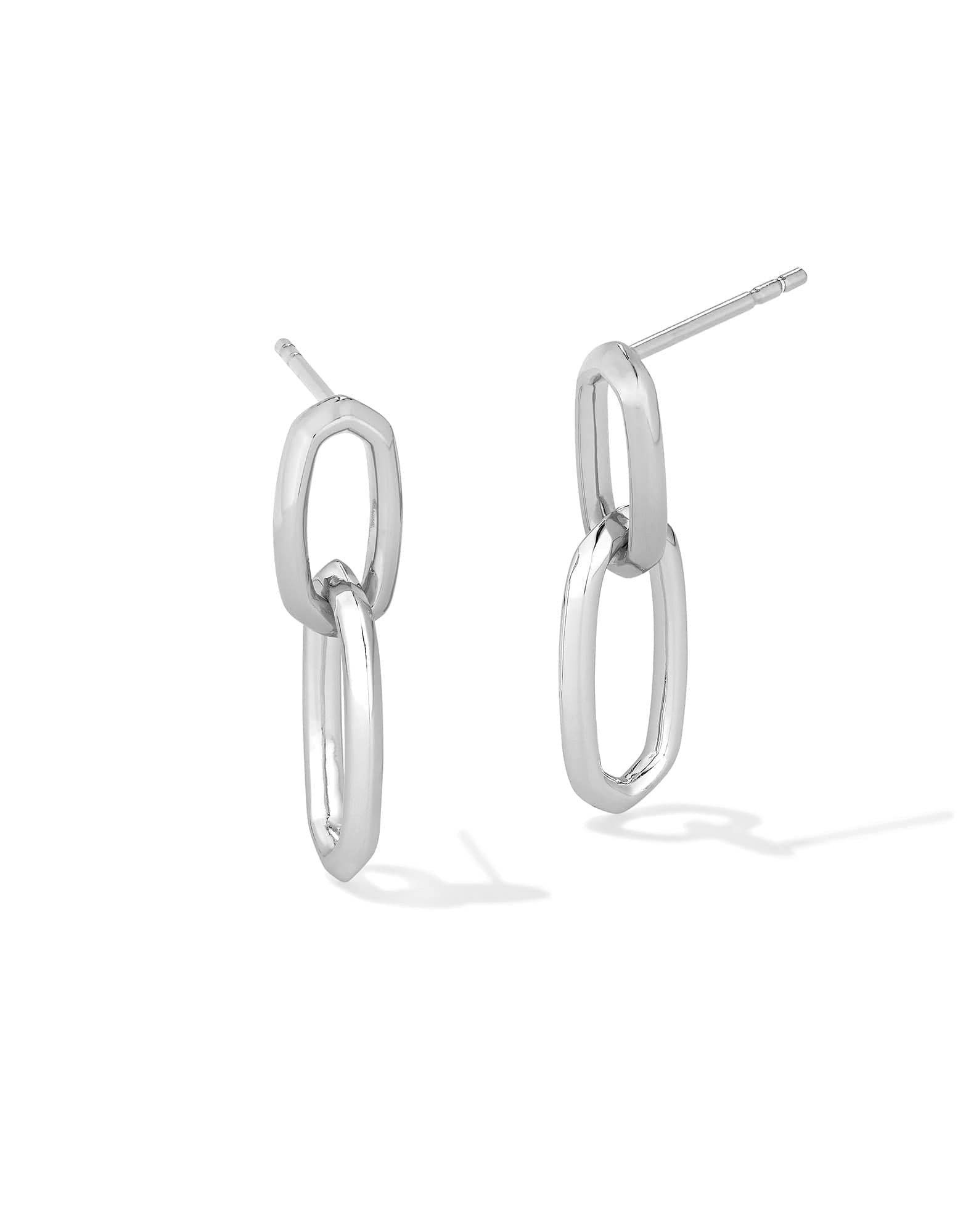 Danielle Sterling Silver Interlocking Drop Earrings