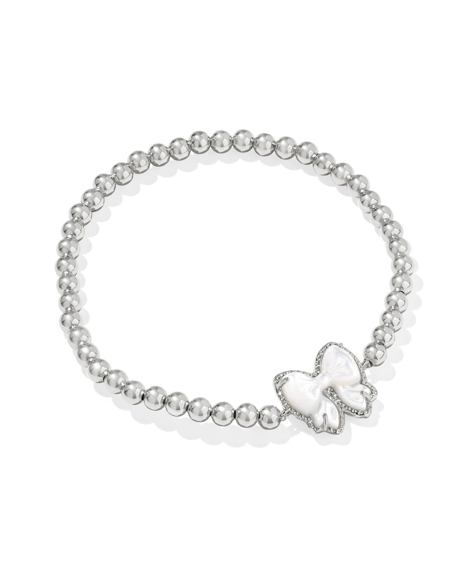 Haley Bow Silver Stretch Bracelet 