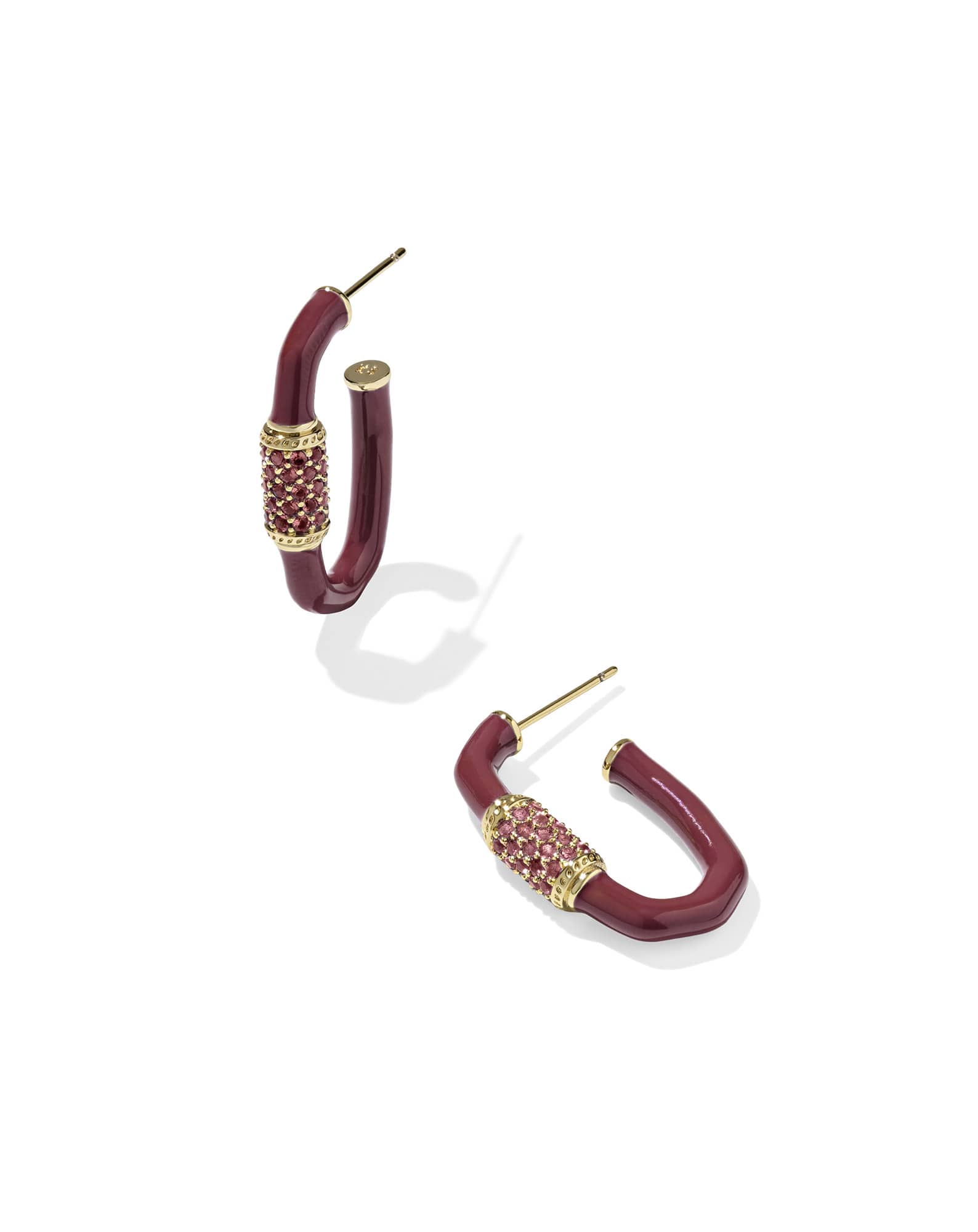 Emery Gold Enamel Hoop Earrings