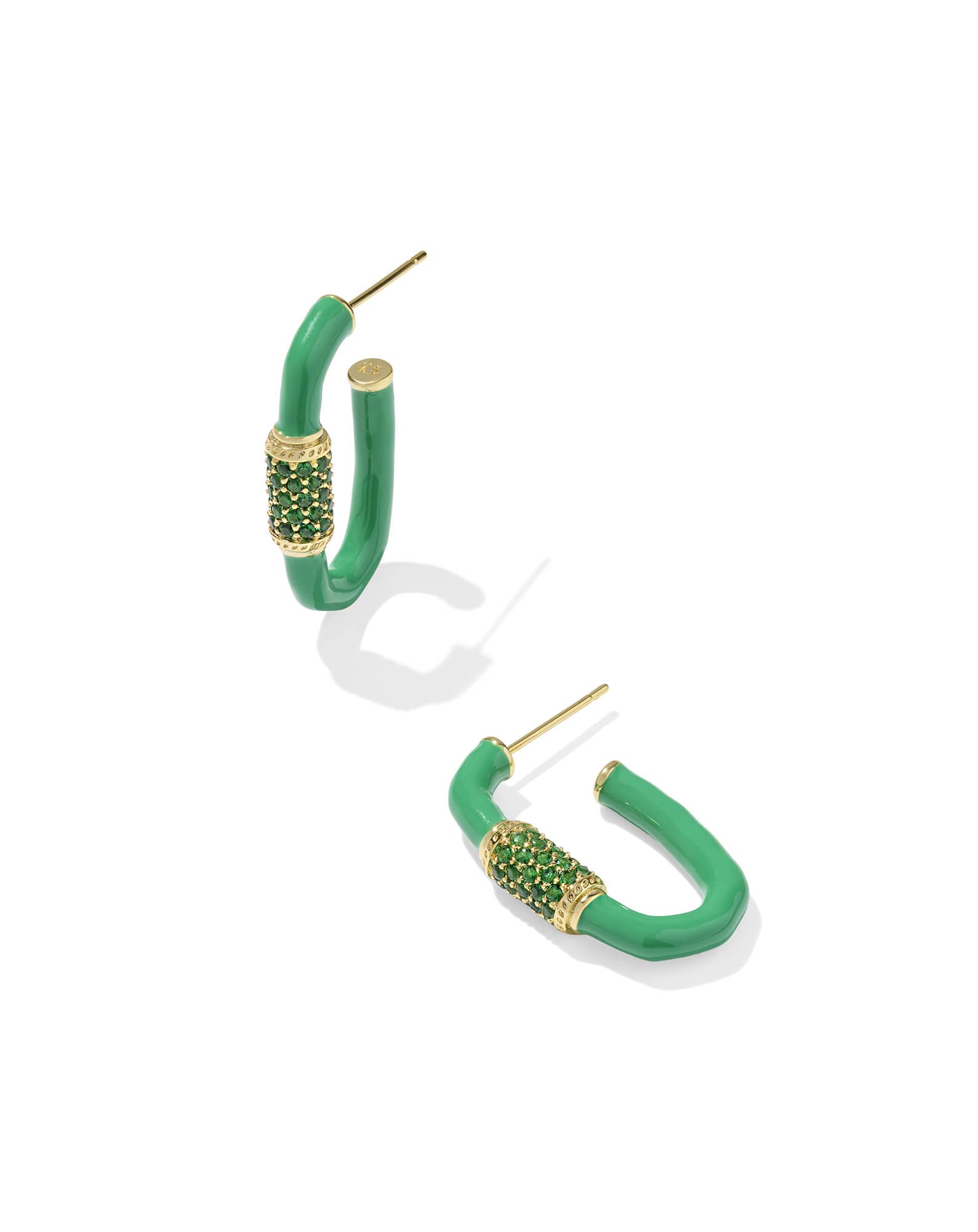 Emery Gold Enamel Hoop Earrings