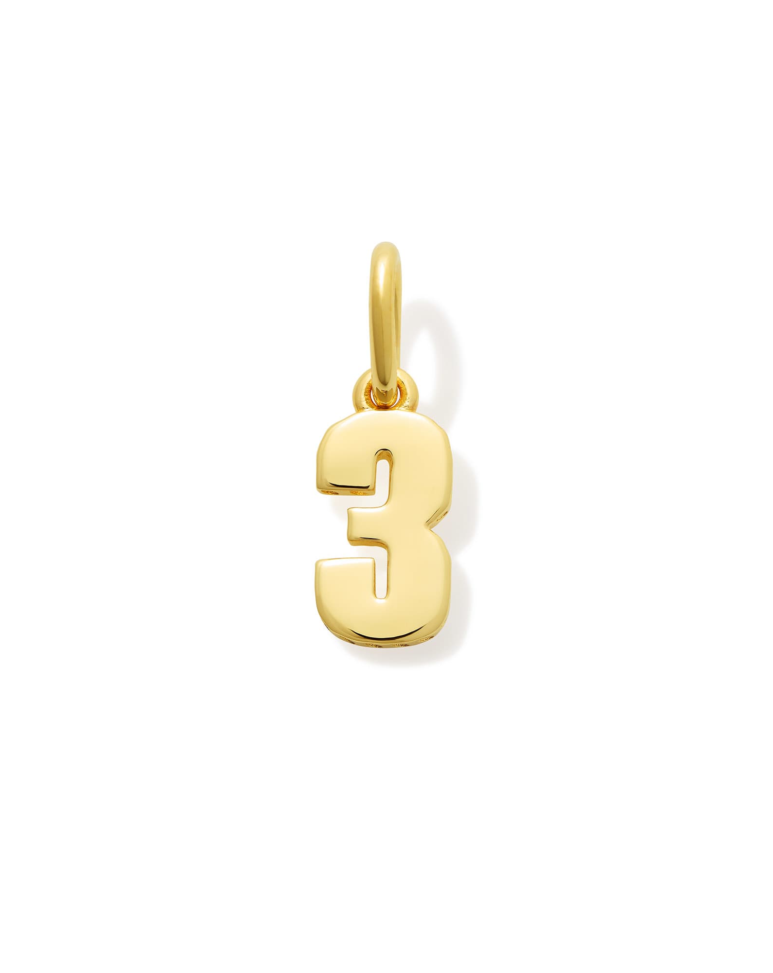 Metal Number 3 Charm in 18k Gold Vermeil