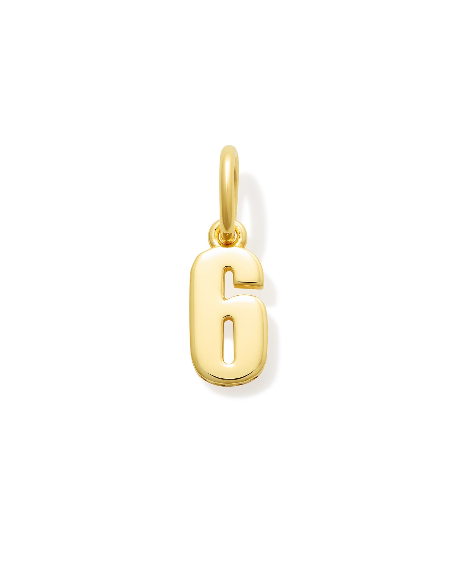 Metal Number 6 Charm in 18k Gold Vermeil
