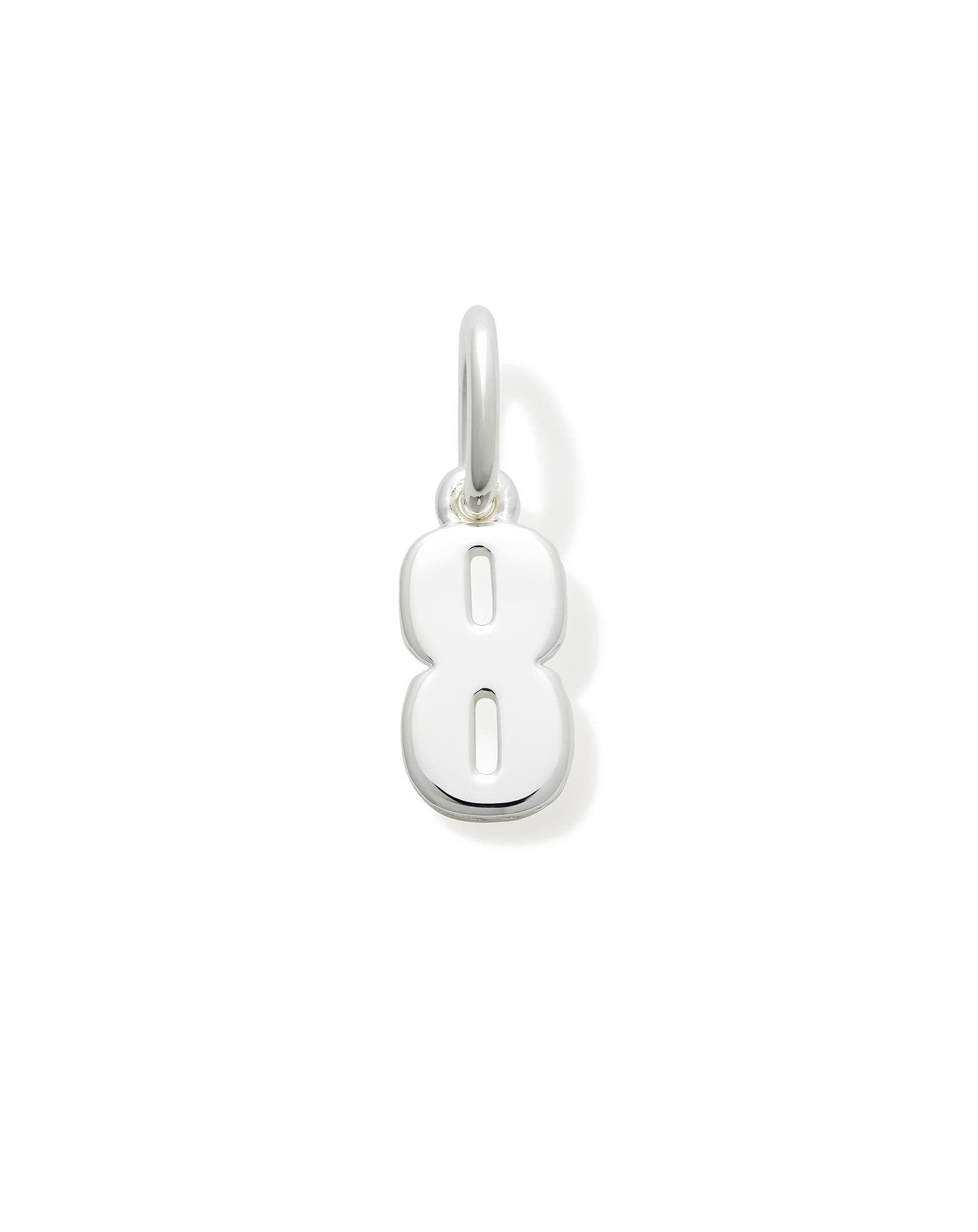 Metal Number 8 Charm in Sterling Silver