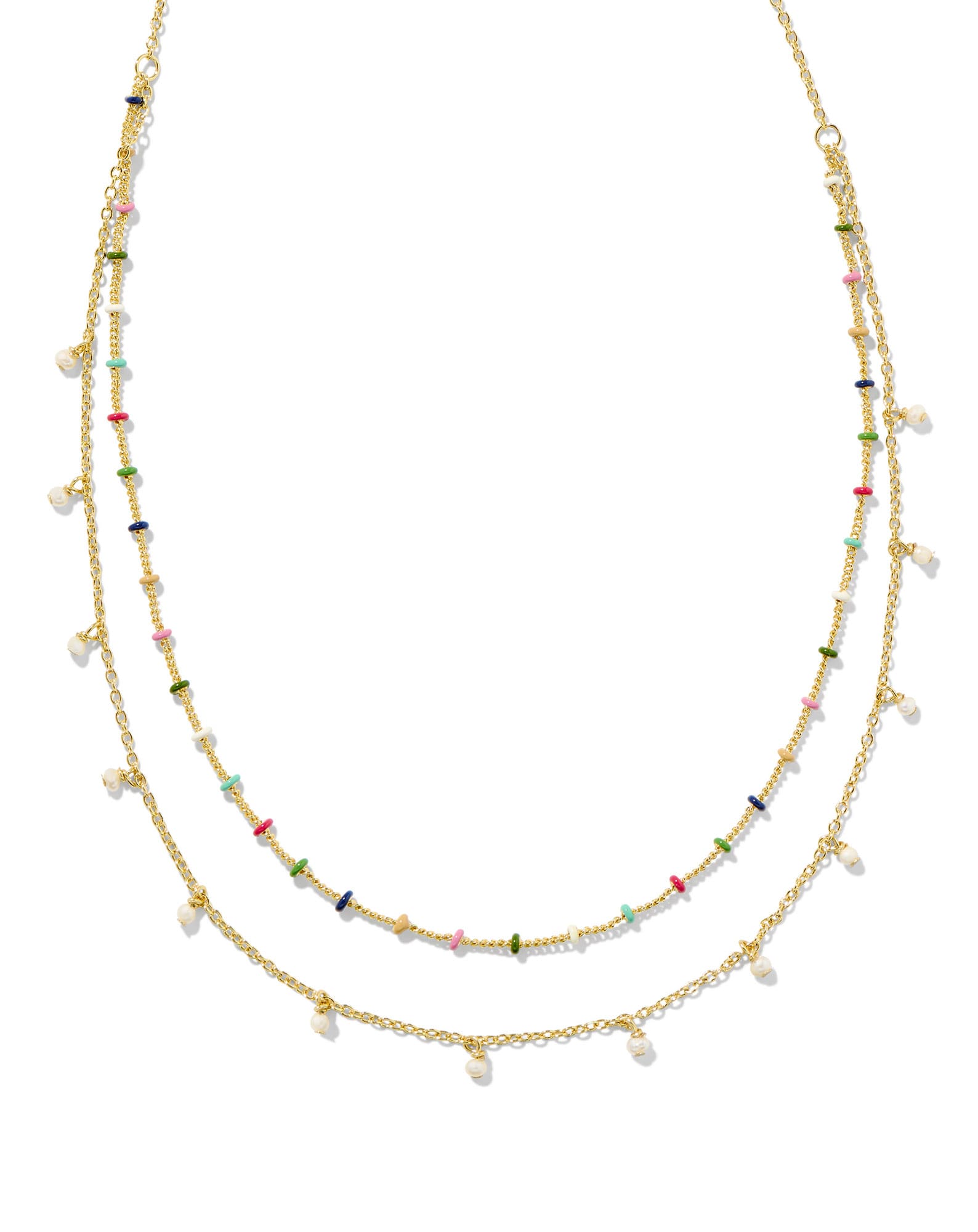 Eve Gold Multi Strand Necklace in Multi Mix