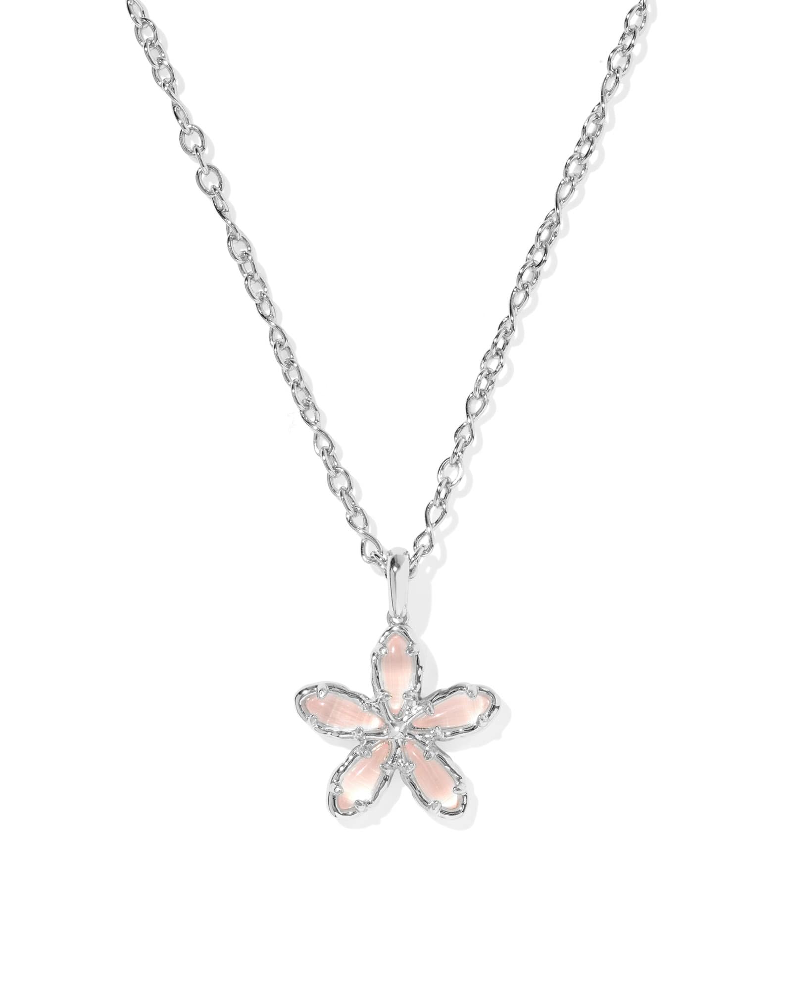 Kyla Flower Silver Pendant Necklace