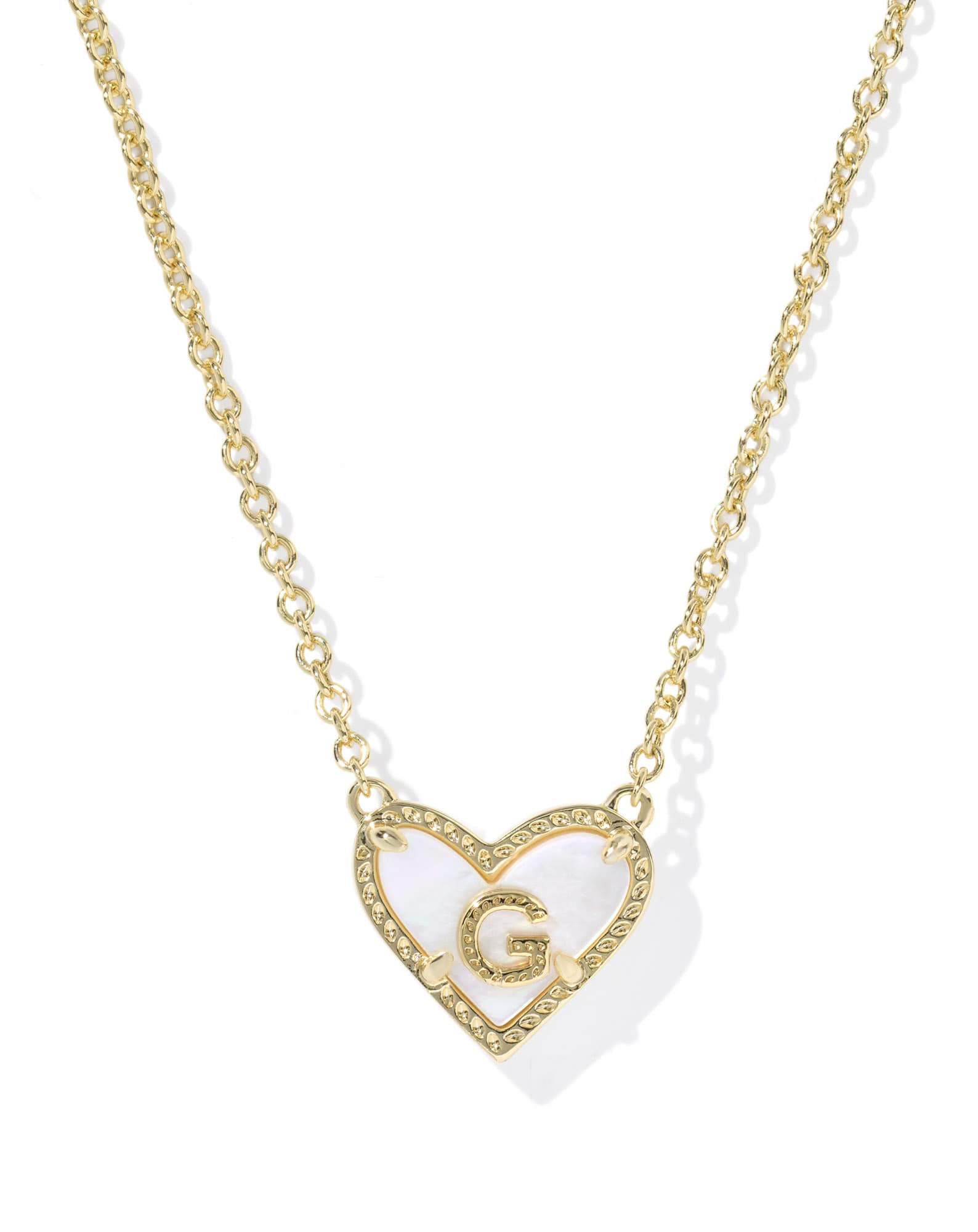 Ari Heart Letter G Gold Short Pendant Necklace