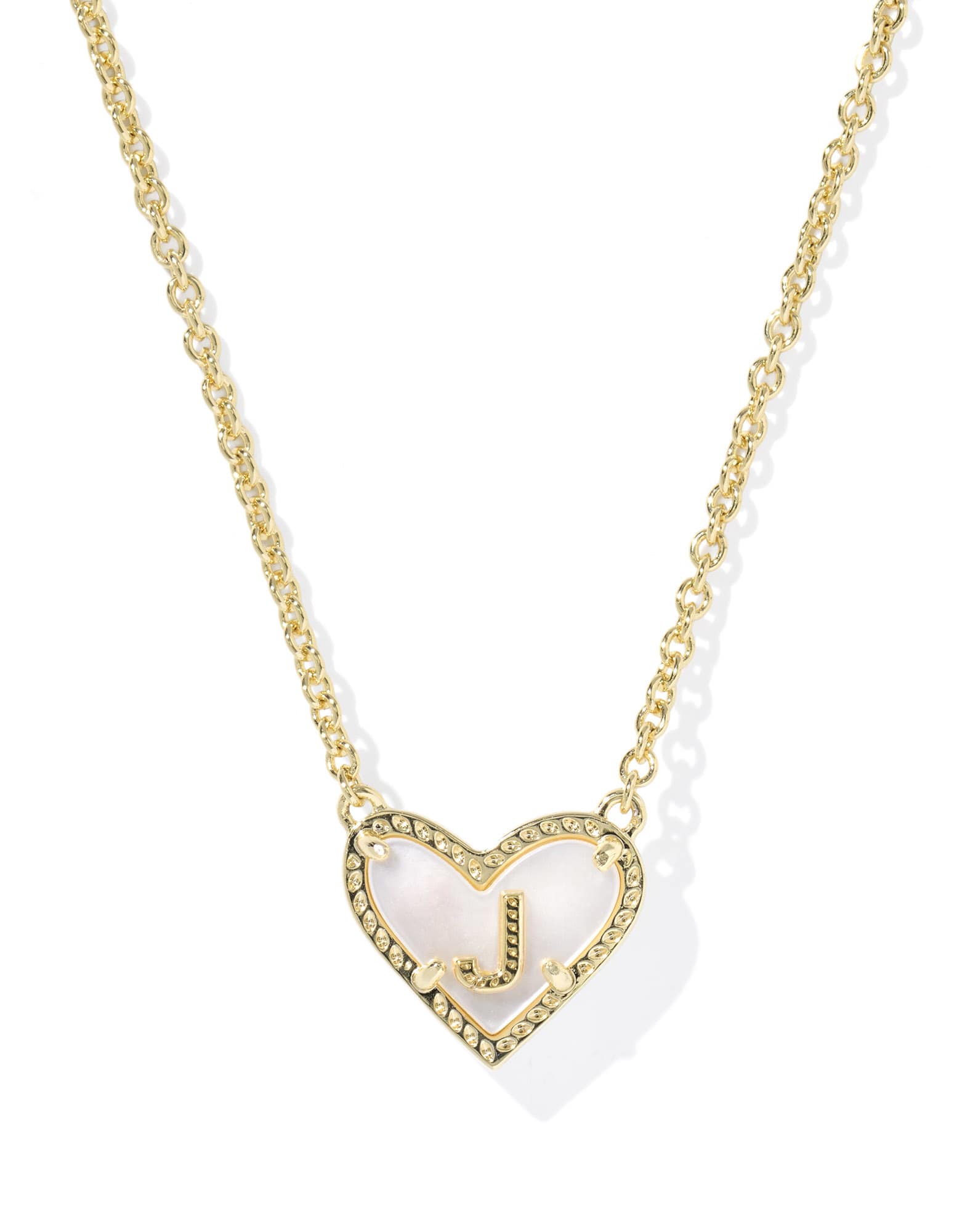 Ari Heart Letter J Gold Short Pendant Necklace