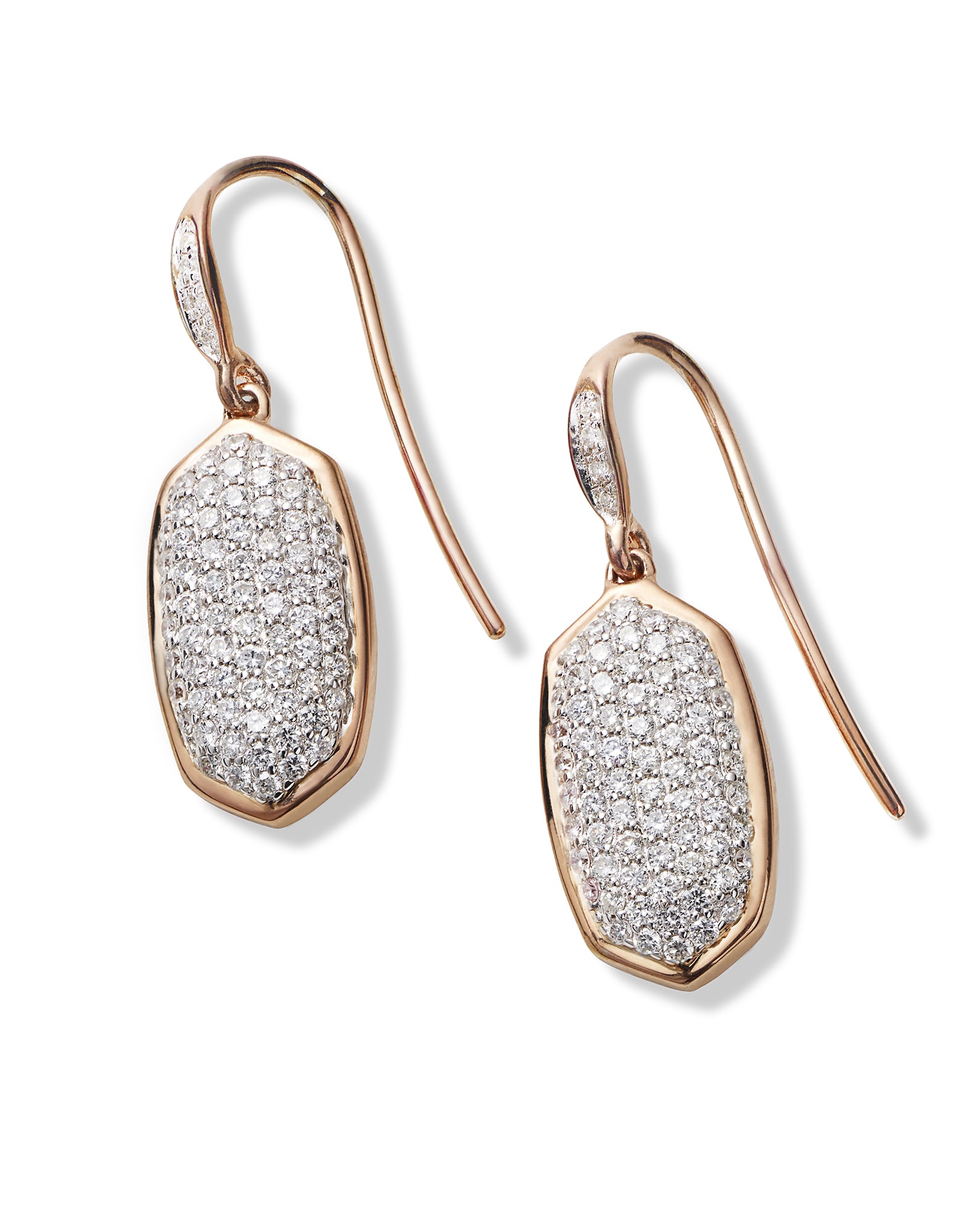 Lee Earrings in Pave Diamond and 14k Rose Gold